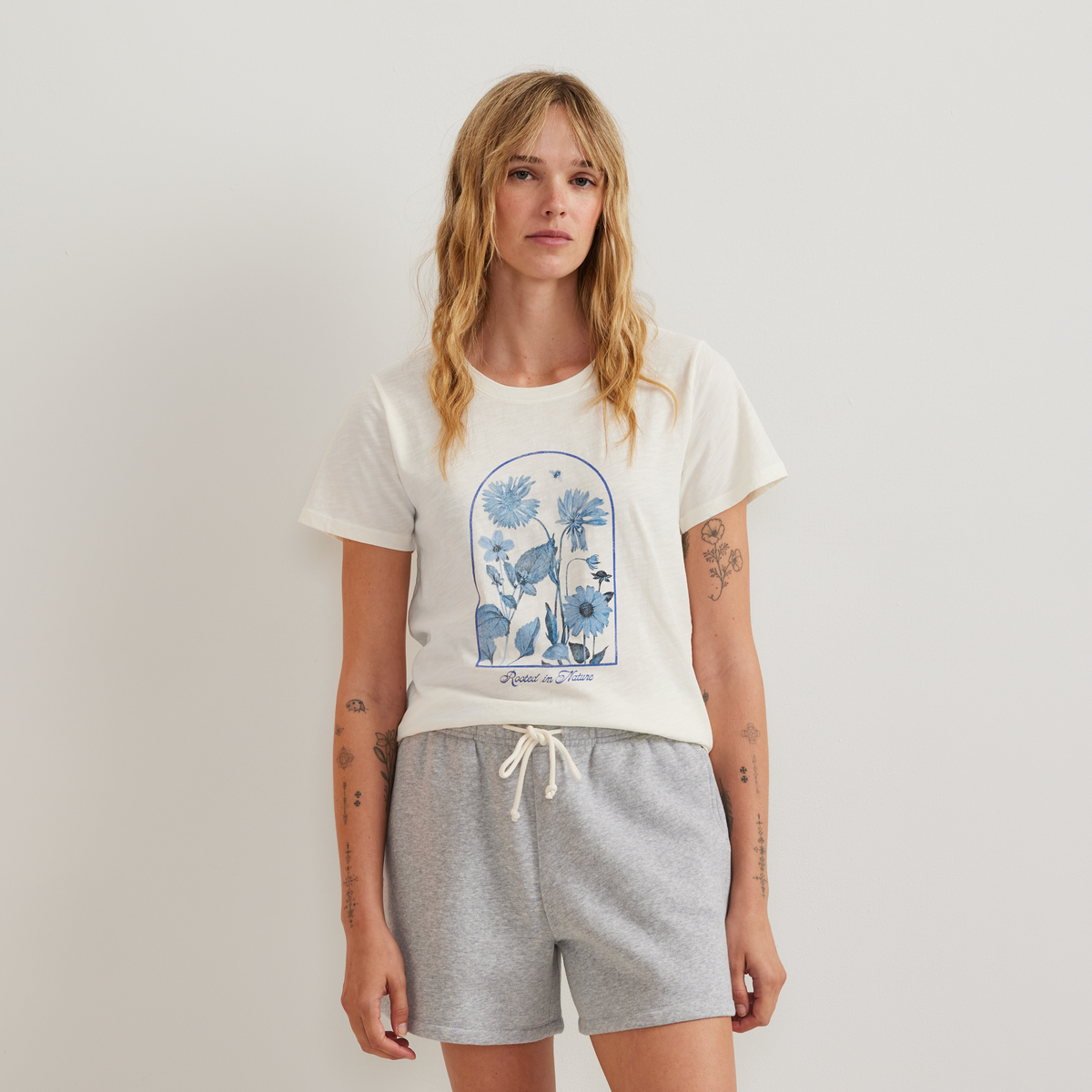 Women's Graphic T-Shirt - Rooted In-Ivory-Regular-C1