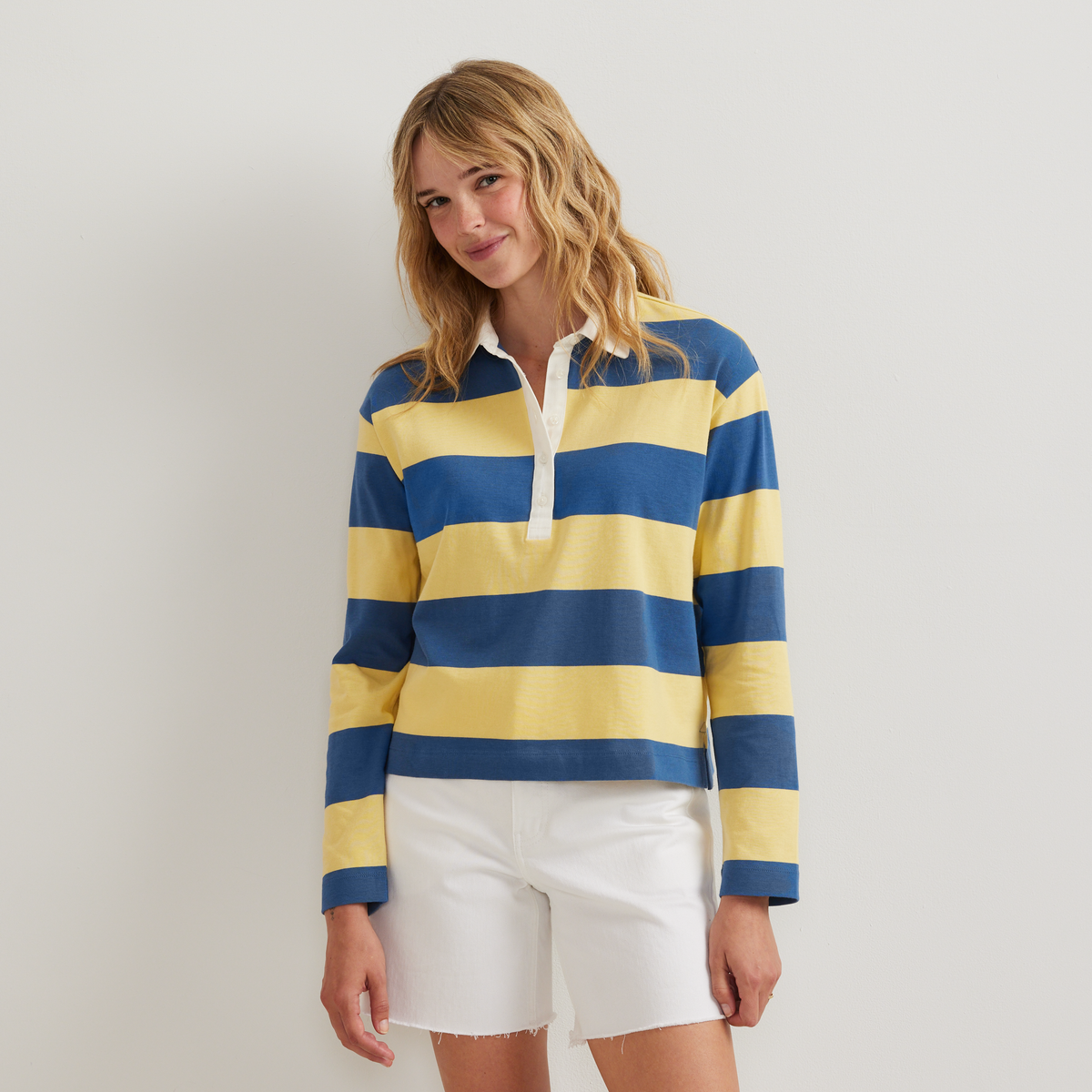 Women's Rugby Polo Shirt-Tile Blue-Regular-C1