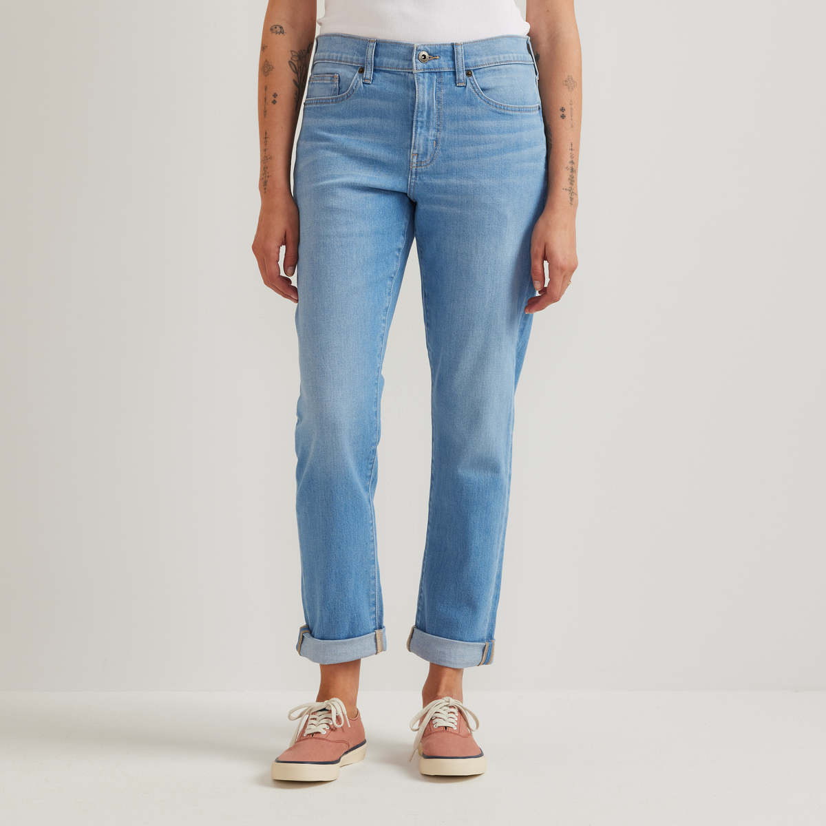 Women's Boyfriend Mid-Rise Slim Fit Jeans-Cascade-Regular-C1