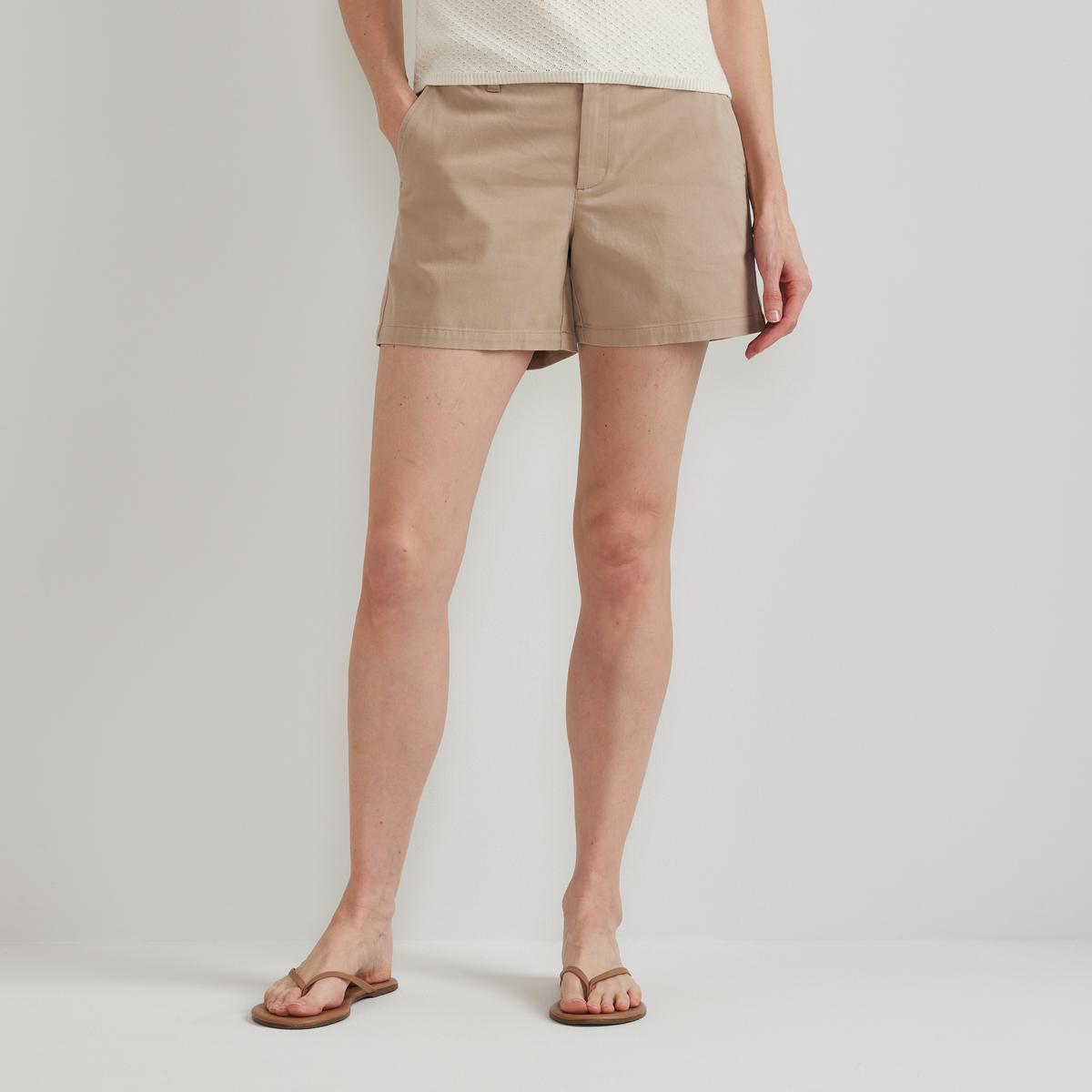 Women's Softened Legend Wash Shorts-Tan-Regular-C1