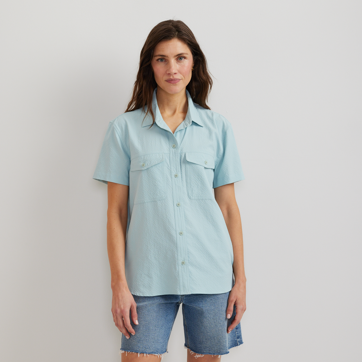 Women's Short-Sleeve Mountain 3.0 Shirt - Solid-Aquamarine-Regular-4