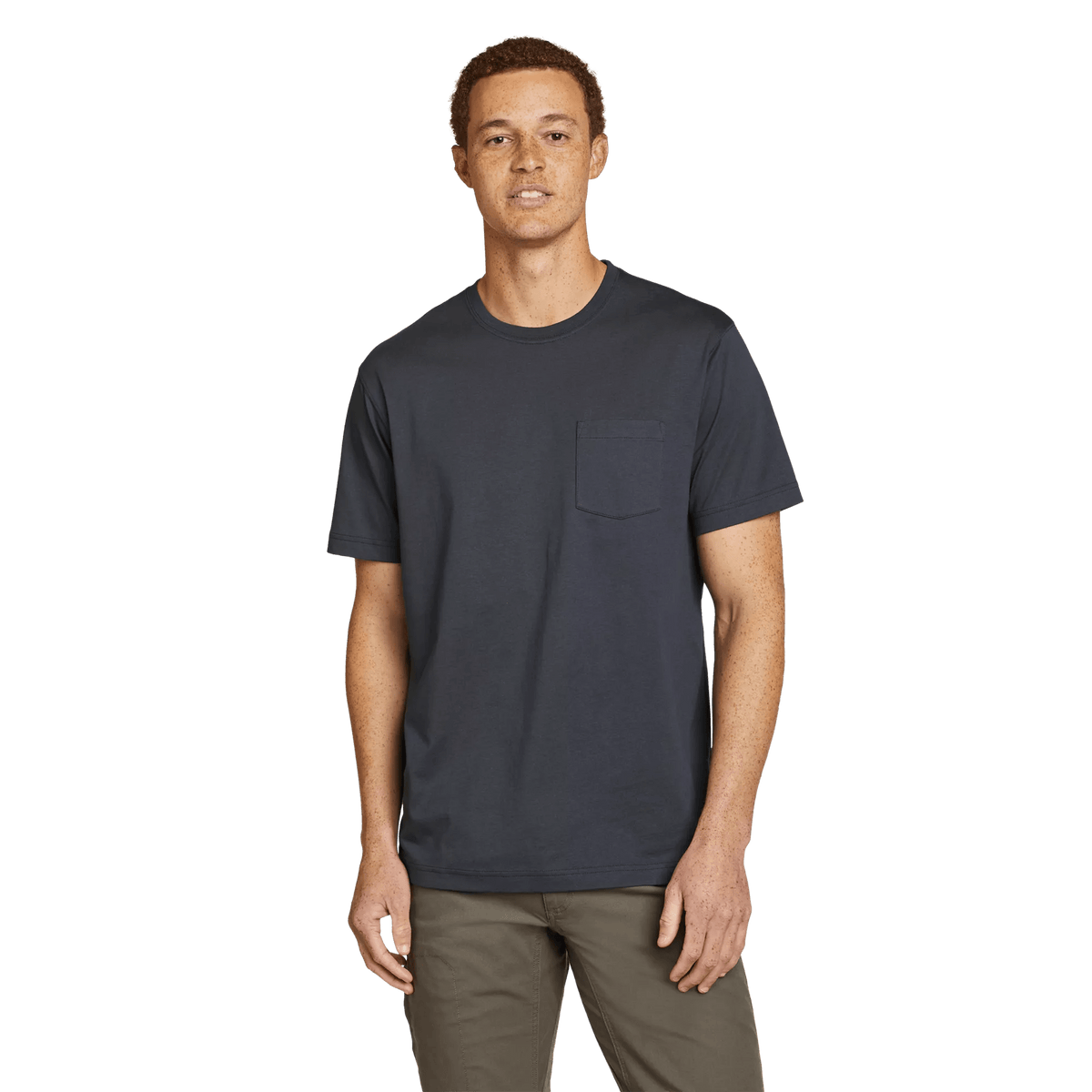 Men's Legend Wash 100% Cotton Short-Sleeve Pocket T-Shirt Regular Midnight Navy-3