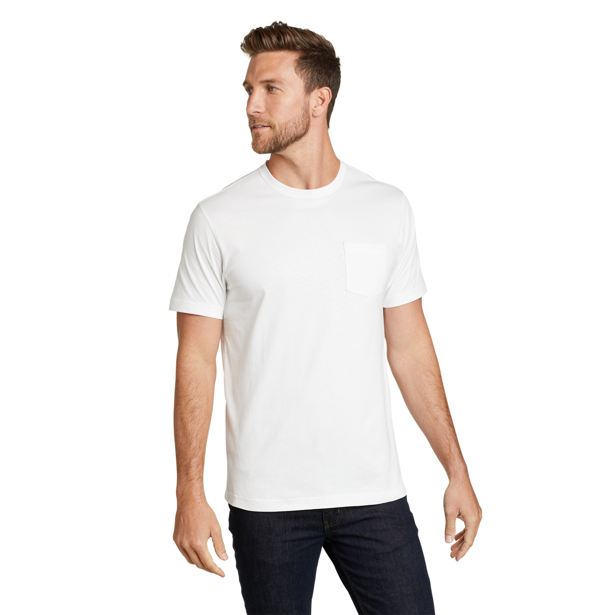Men's Legend Wash 100% Cotton Short-Sleeve Pocket T-Shirt White Regular-3