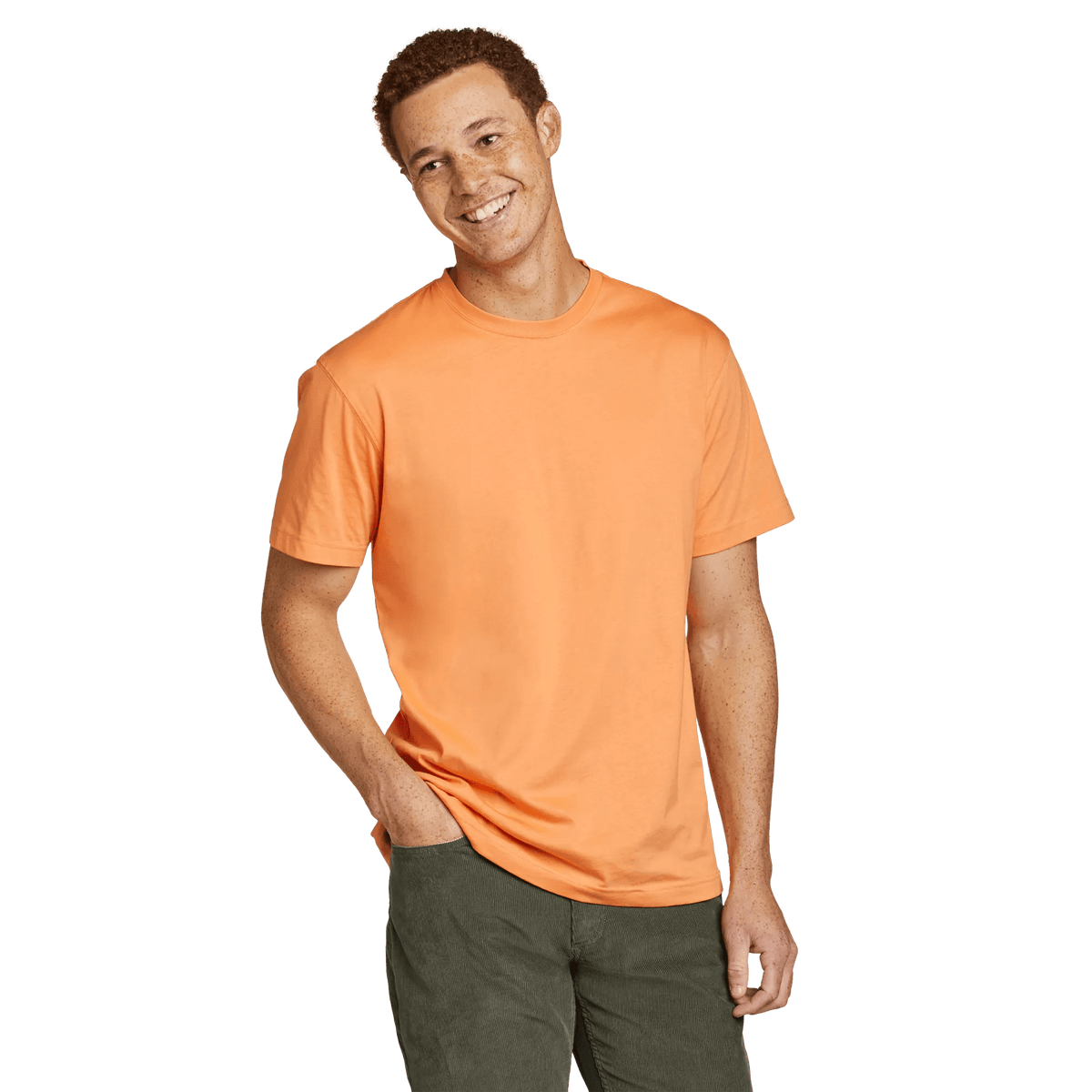 Men's Legend Wash 100% Cotton Short-Sleeve Classic T-Shirt Regular Tangelo-22