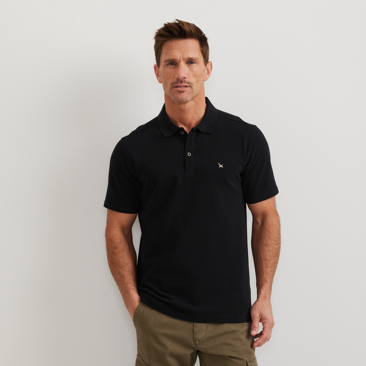 Men's Signature Piqué Short-Sleeve Polo-Black-Regular-C1