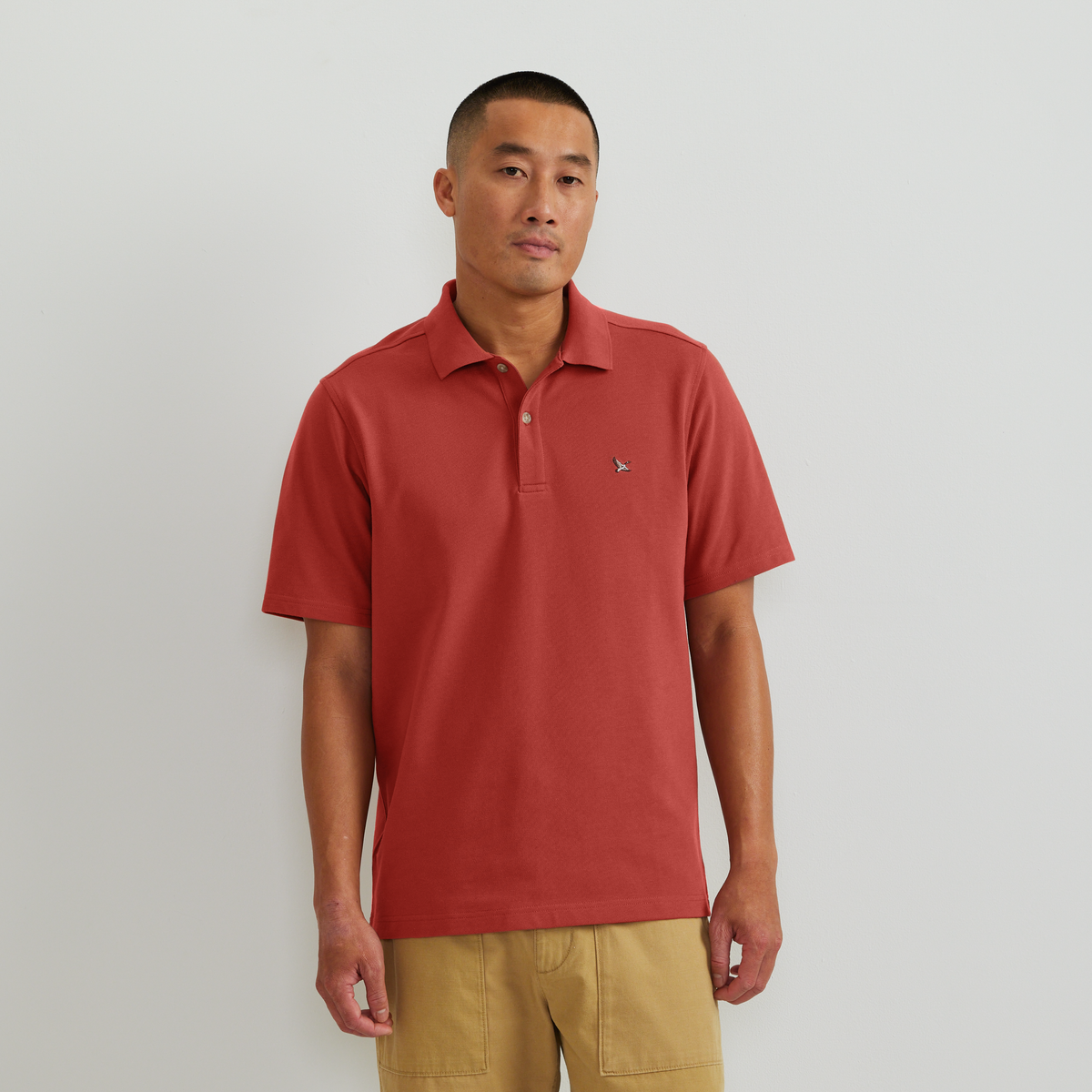 Men's Signature Piqué Short-Sleeve Polo-Mineral Red-Regular-C1