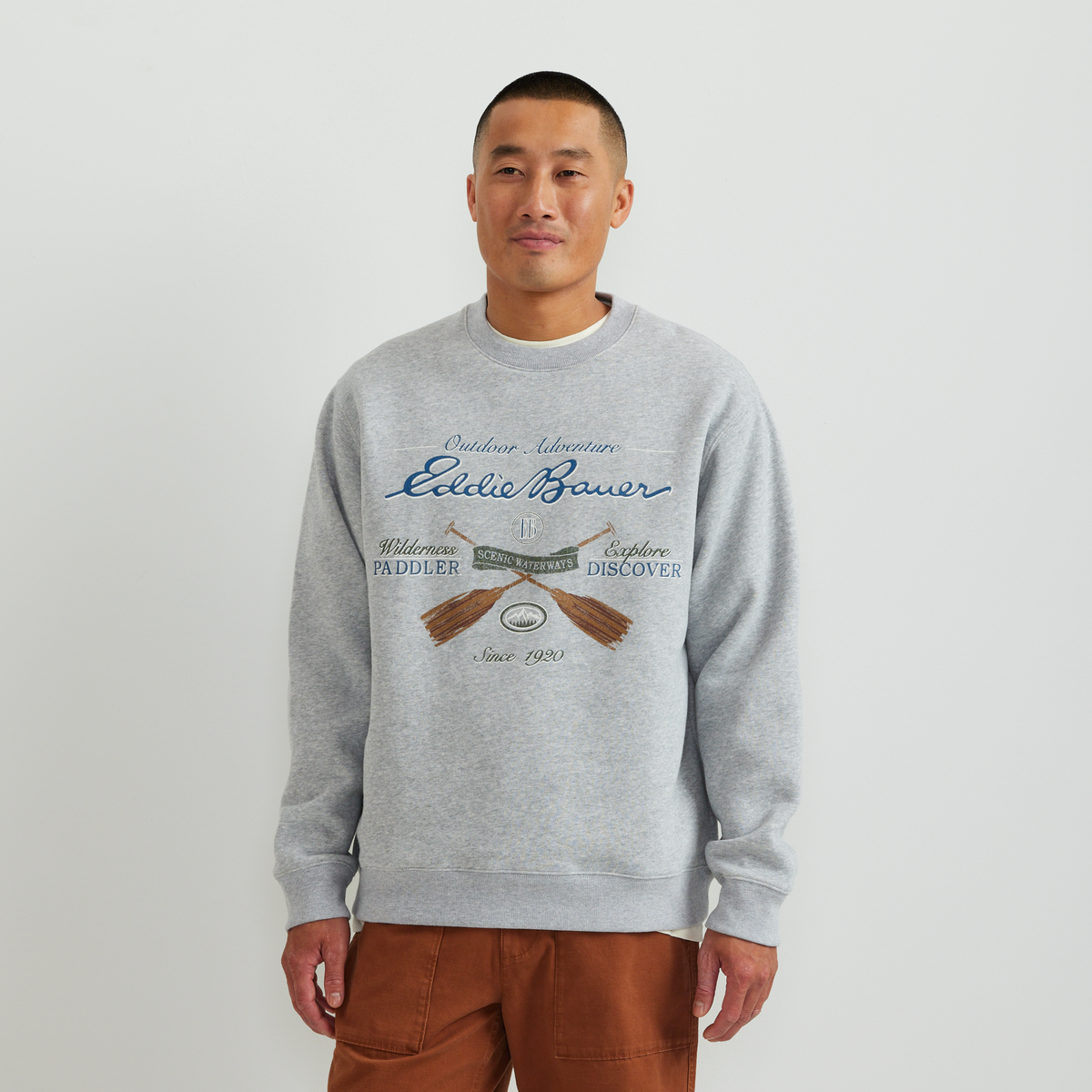 Men's Vintage Soft Paddle Crew-Htr Gray-Regular-C1