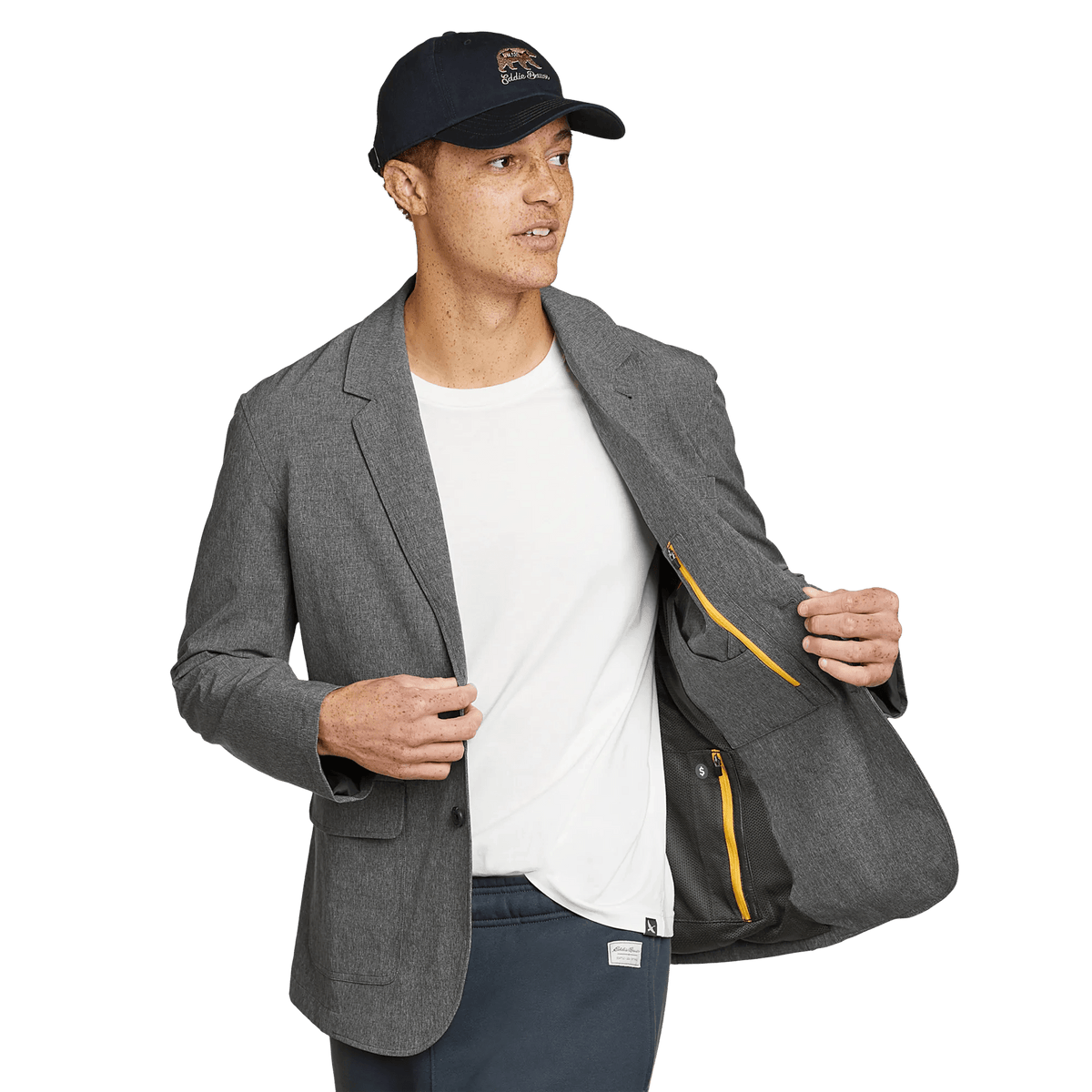 Men's Ultimate Voyager Travel Blazer-Dk Charcoal Htr-Regular-15