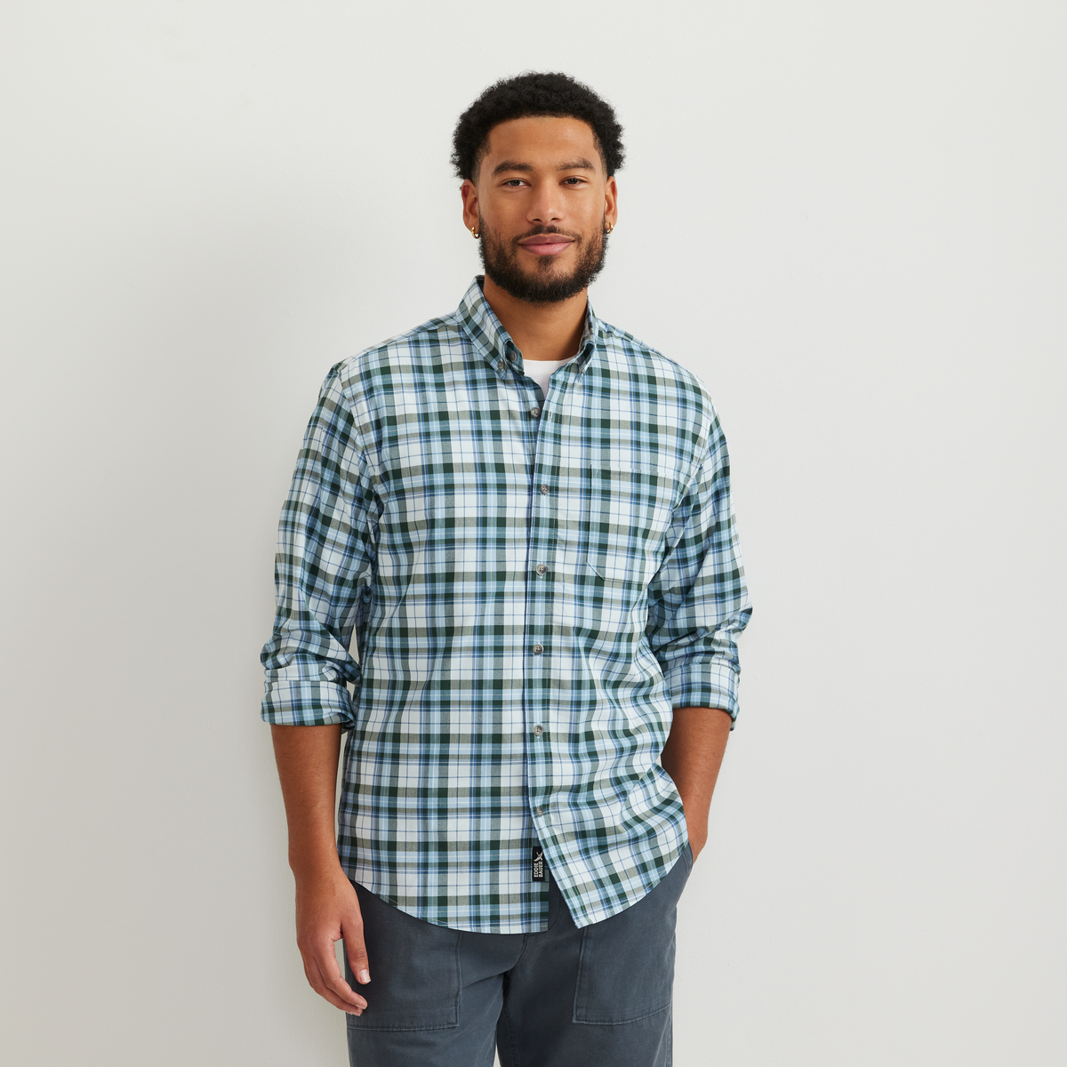 Men's Voyager Flex Long-Sleeve Shirt-Powder Blue-Regular-C1