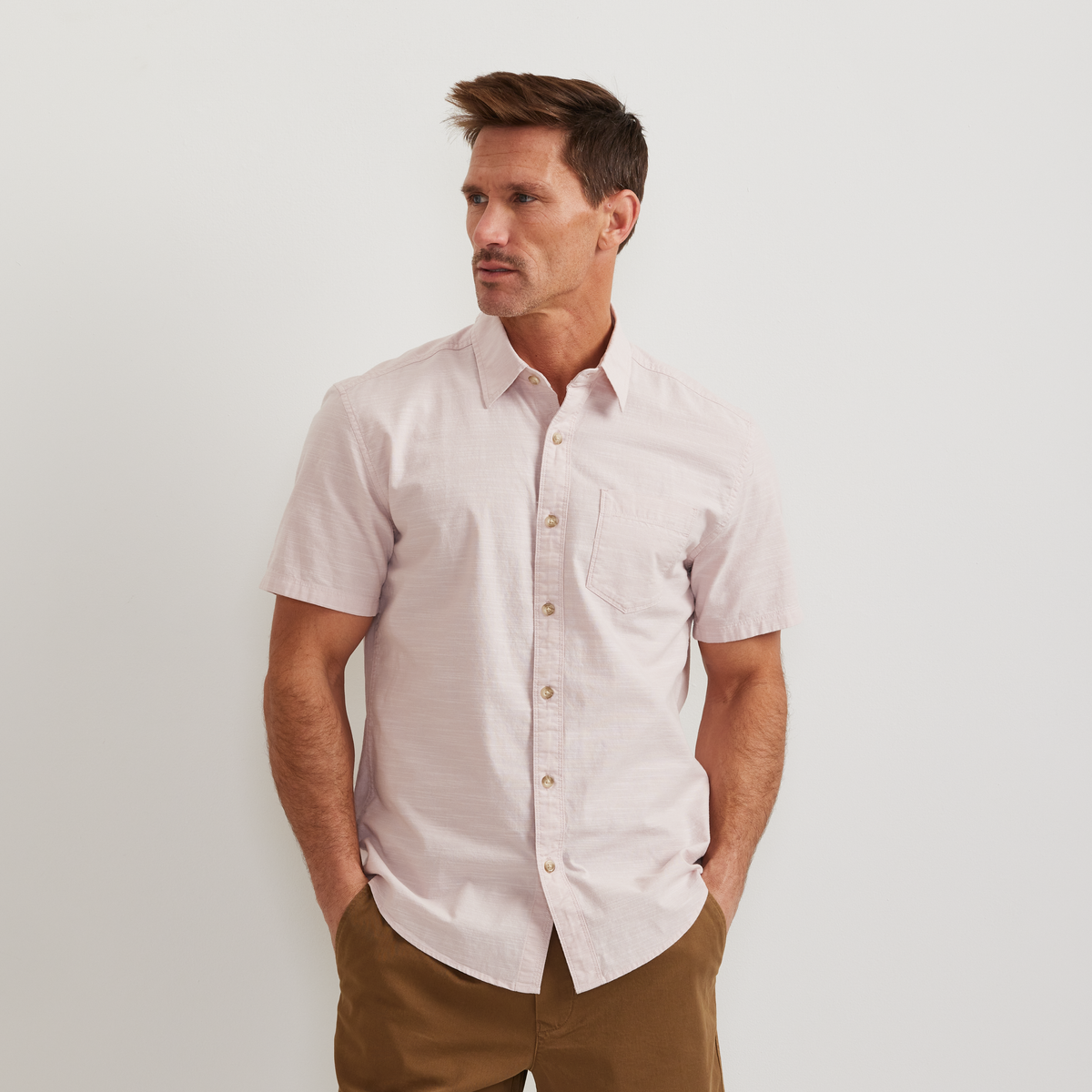 Men's Camano Short-Sleeve Shirt - Solid-Calla Lily-Regular-C1