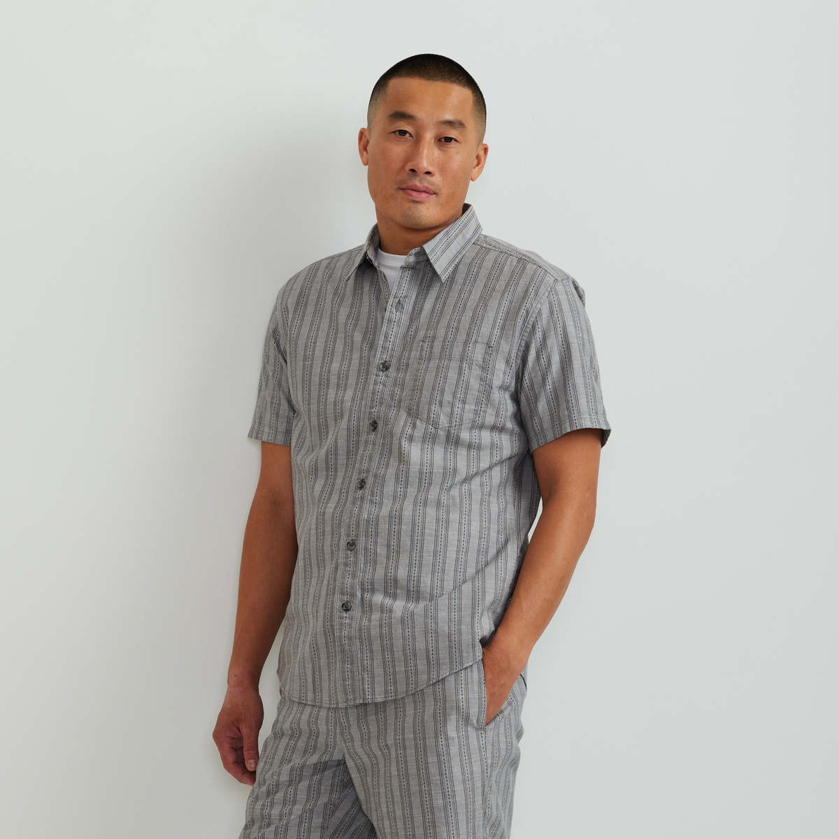 Men's Camano Short-Sleeve Shirt - Print-Slate-Regular-C1