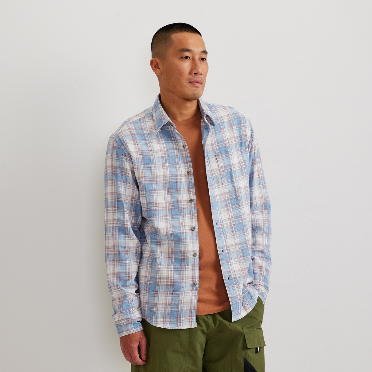 Men's Vintage Shirt-Blue Fog-Regular-C1