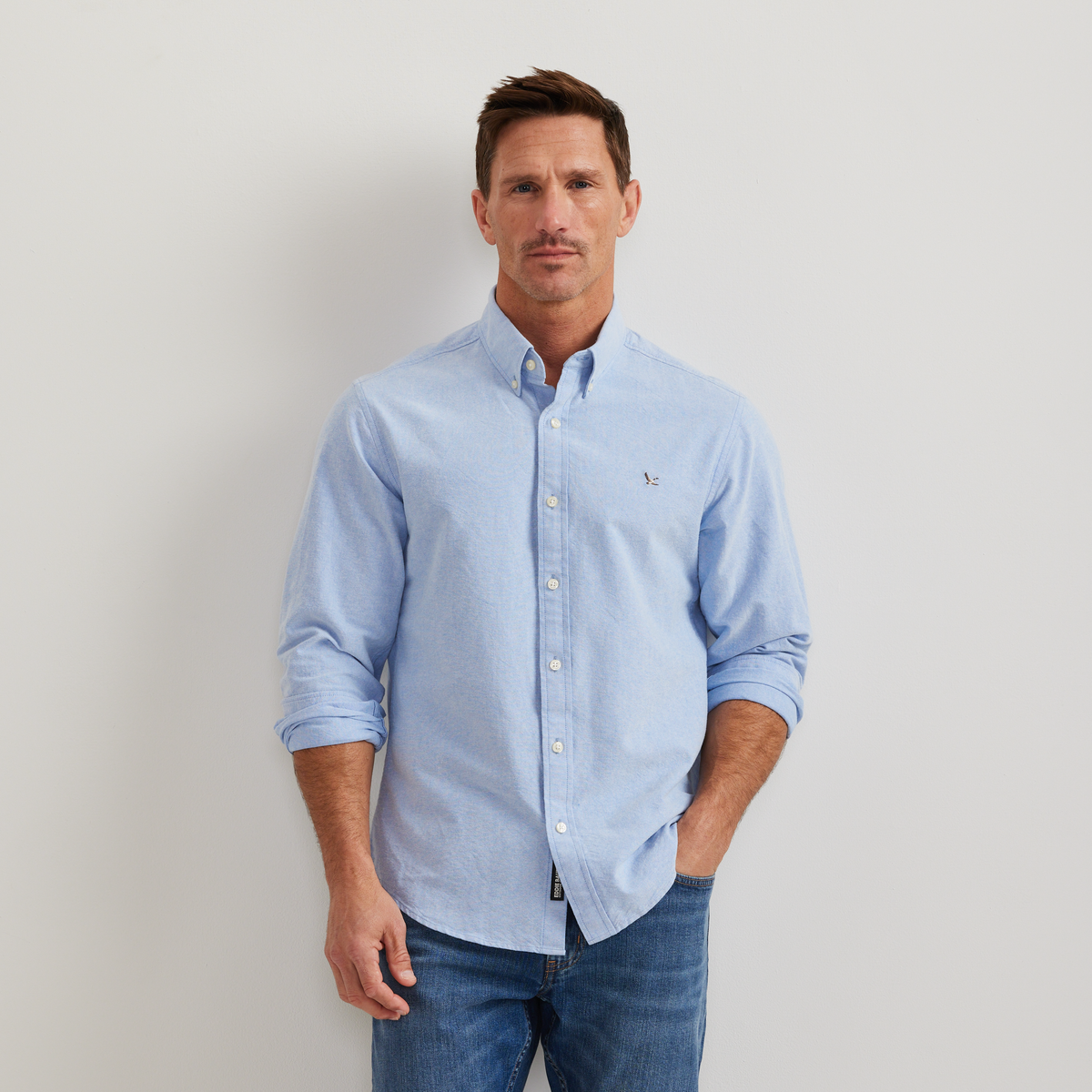 Men's Eddie's Oxford Shirt-Blue-Regular-C1