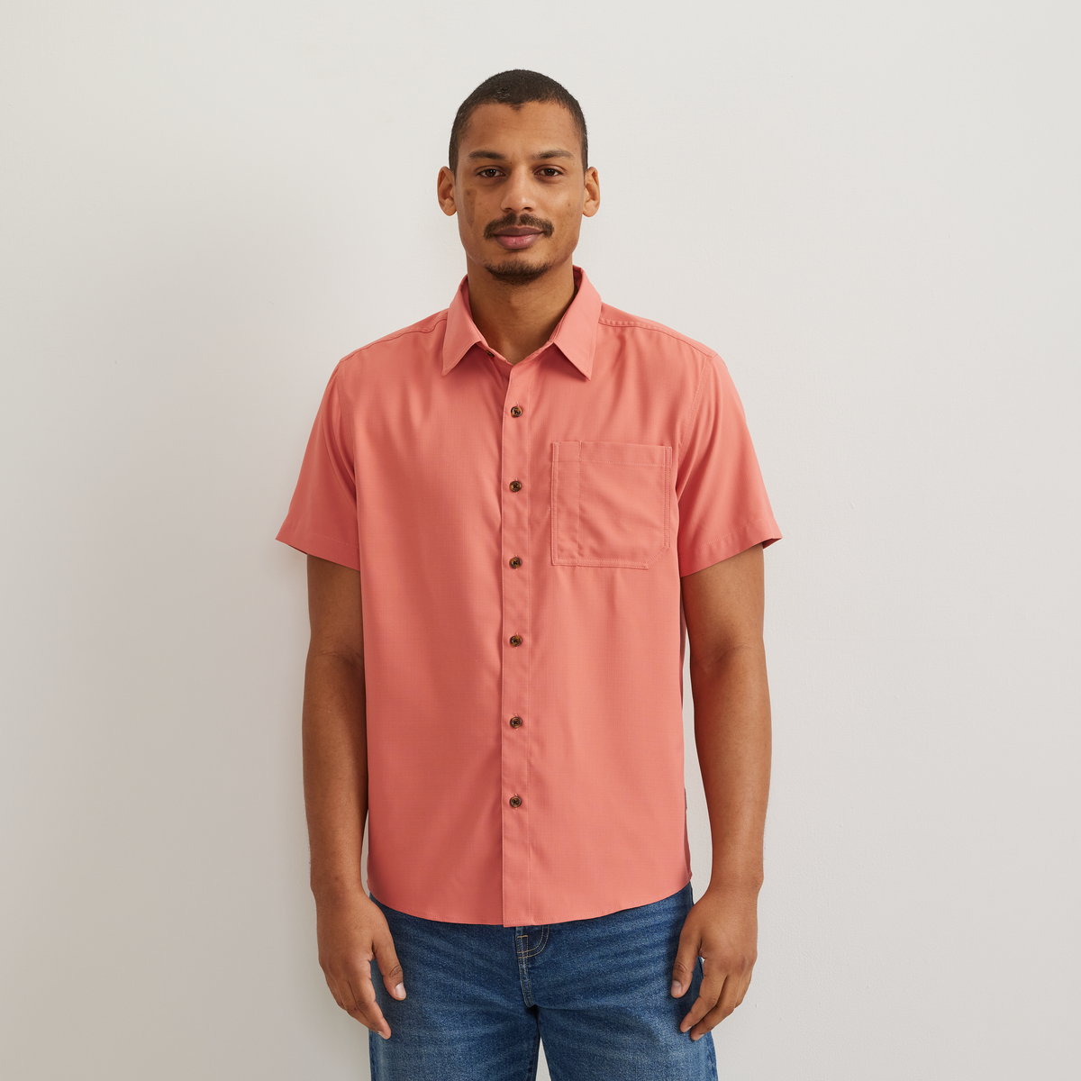 Men's SS Destination Shirt-Solid-Tangelo-Regular-C1