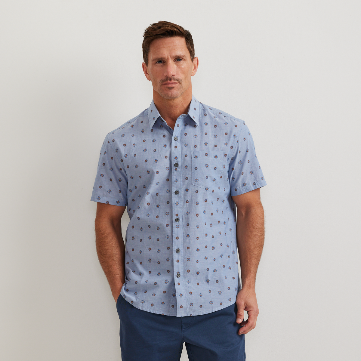 Men's SS Baja Shirt-Chambray Blue-Regular-C1