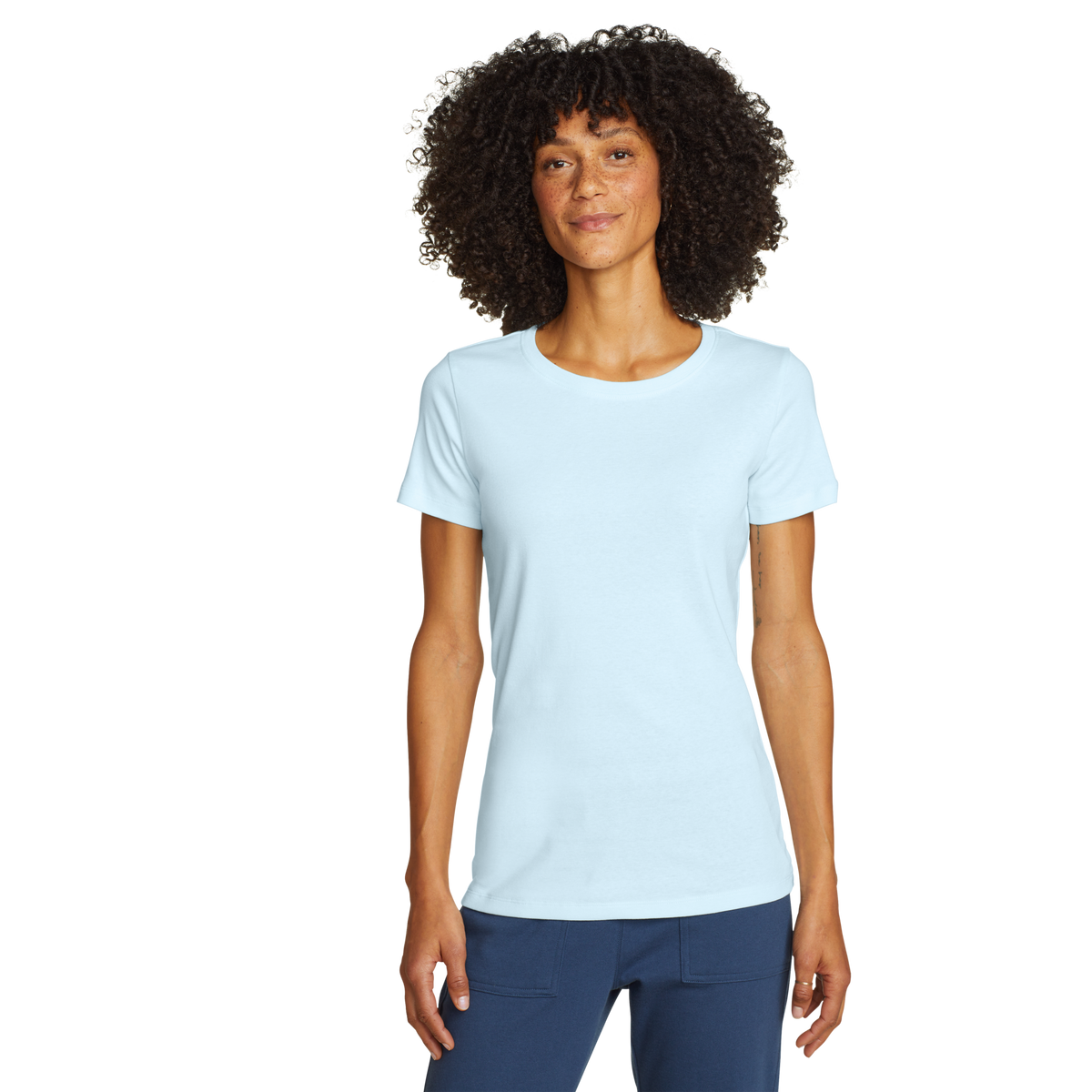 Women's Fav Short-Sleeve Crew T-Shirt- Pale Blue-Regular-8