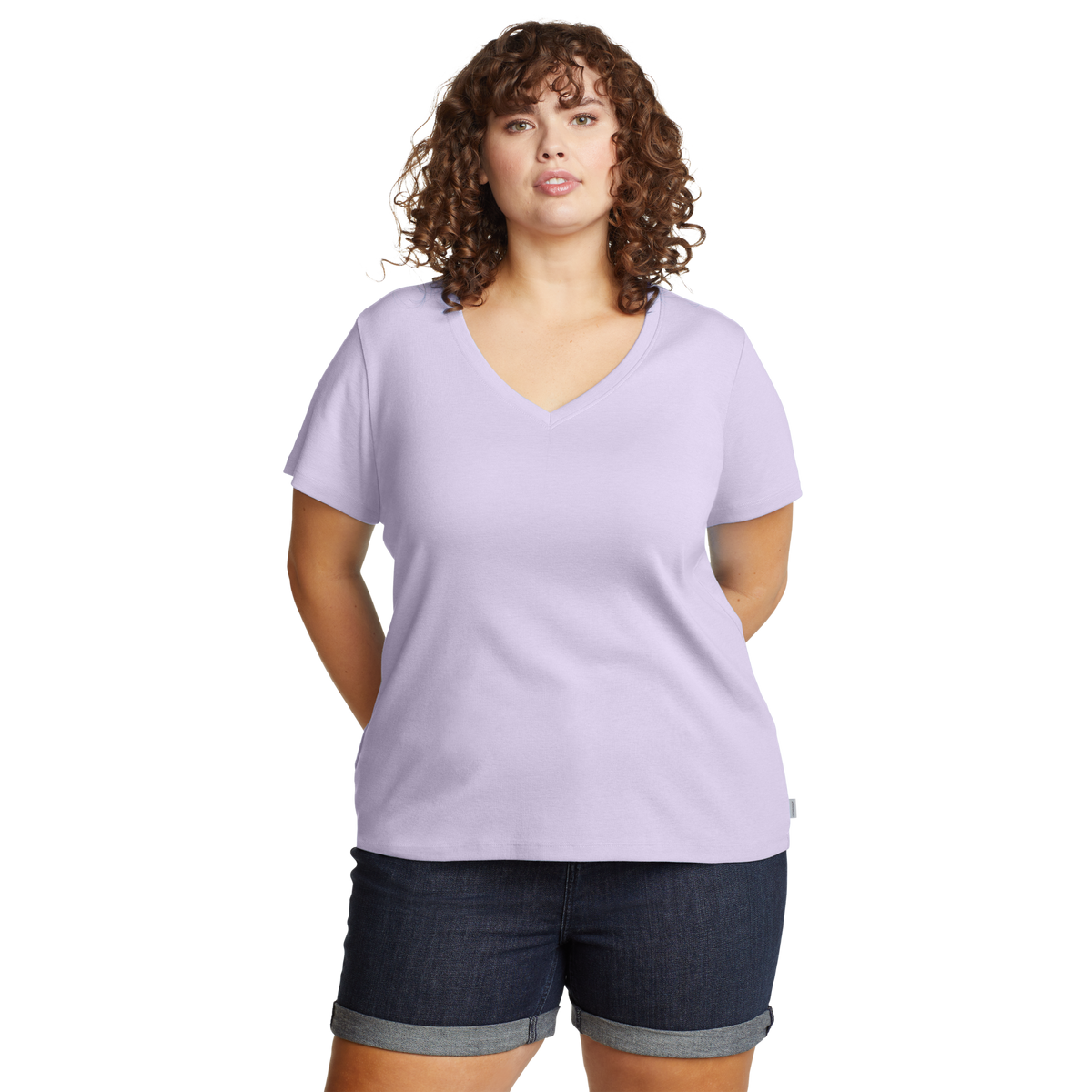 Women's Fav Short-Sleeve V-Neck T-Shirt-Iris-Plus-16