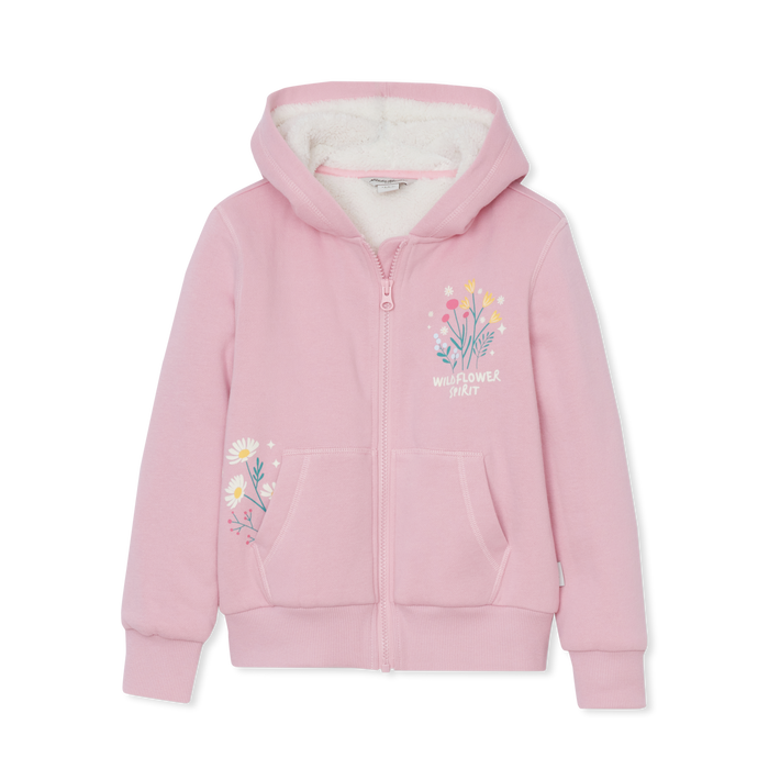 Girls' Camp Fleece Faux Shearling-Lined Hoodie