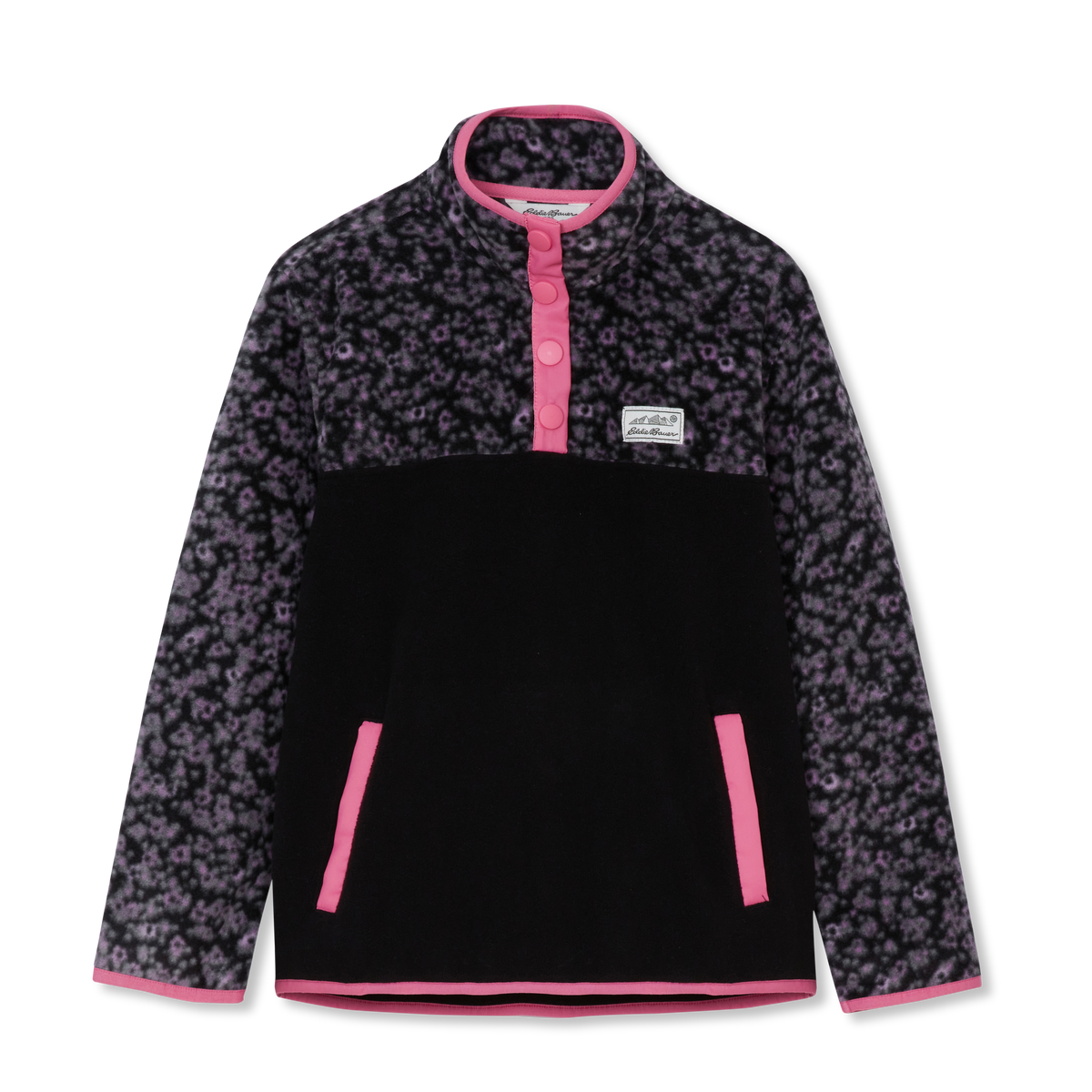 Girls' Polarfleece Quarter-Snap Pullover-Black Onyx-4