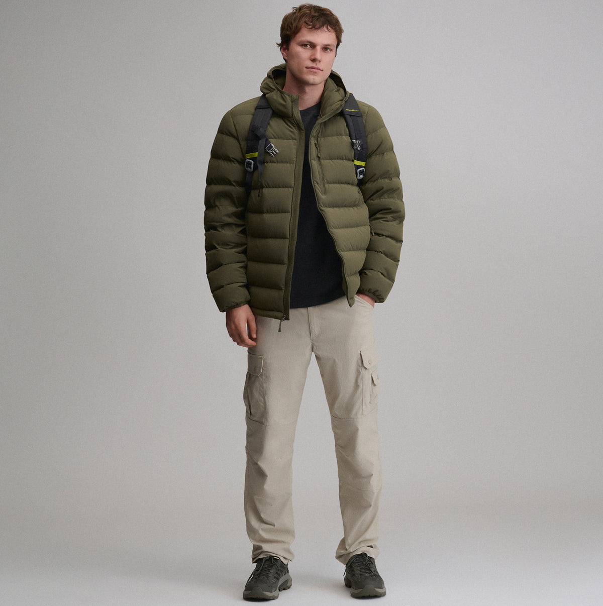 EB Stretch Down Hooded Jacket-Dark Fatigue-10