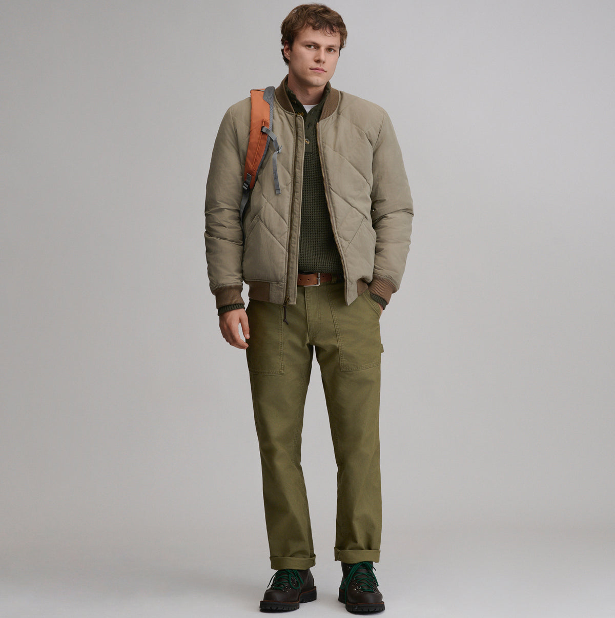 Men's 1936 Skyliner Model Down Jacket-Mushroom-5