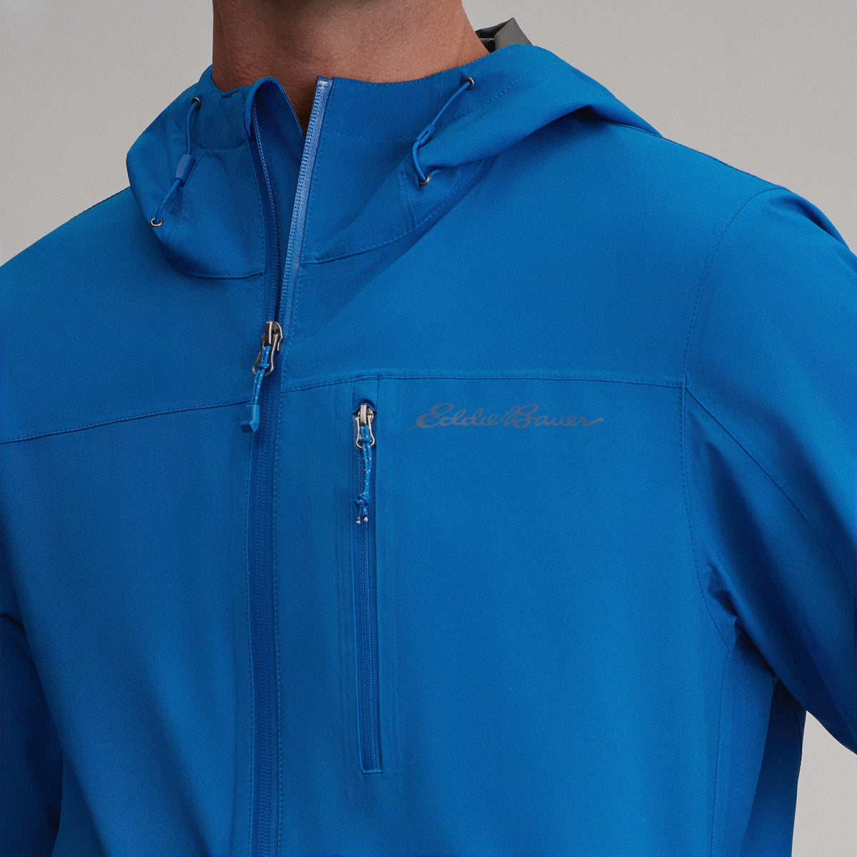 Men's Cloud Cap Waterproof Stretch Hooded Rain Jacket-Blue-6