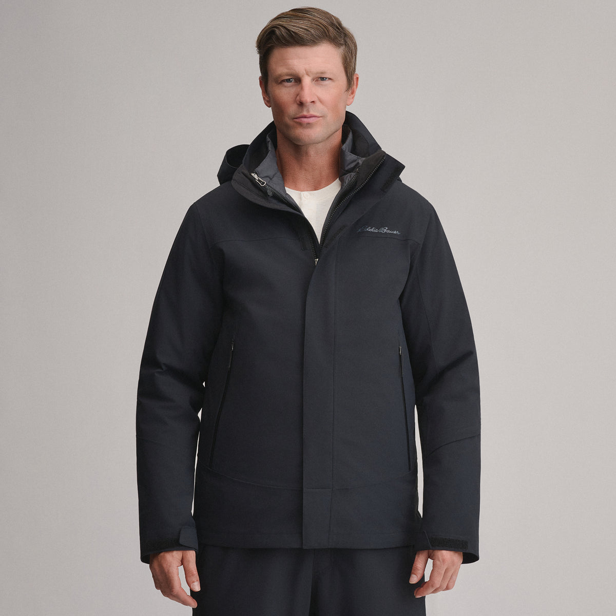 Men's Powder Search 2.0 3-In-1 Waterproof Down Ski Jacket-Black-1