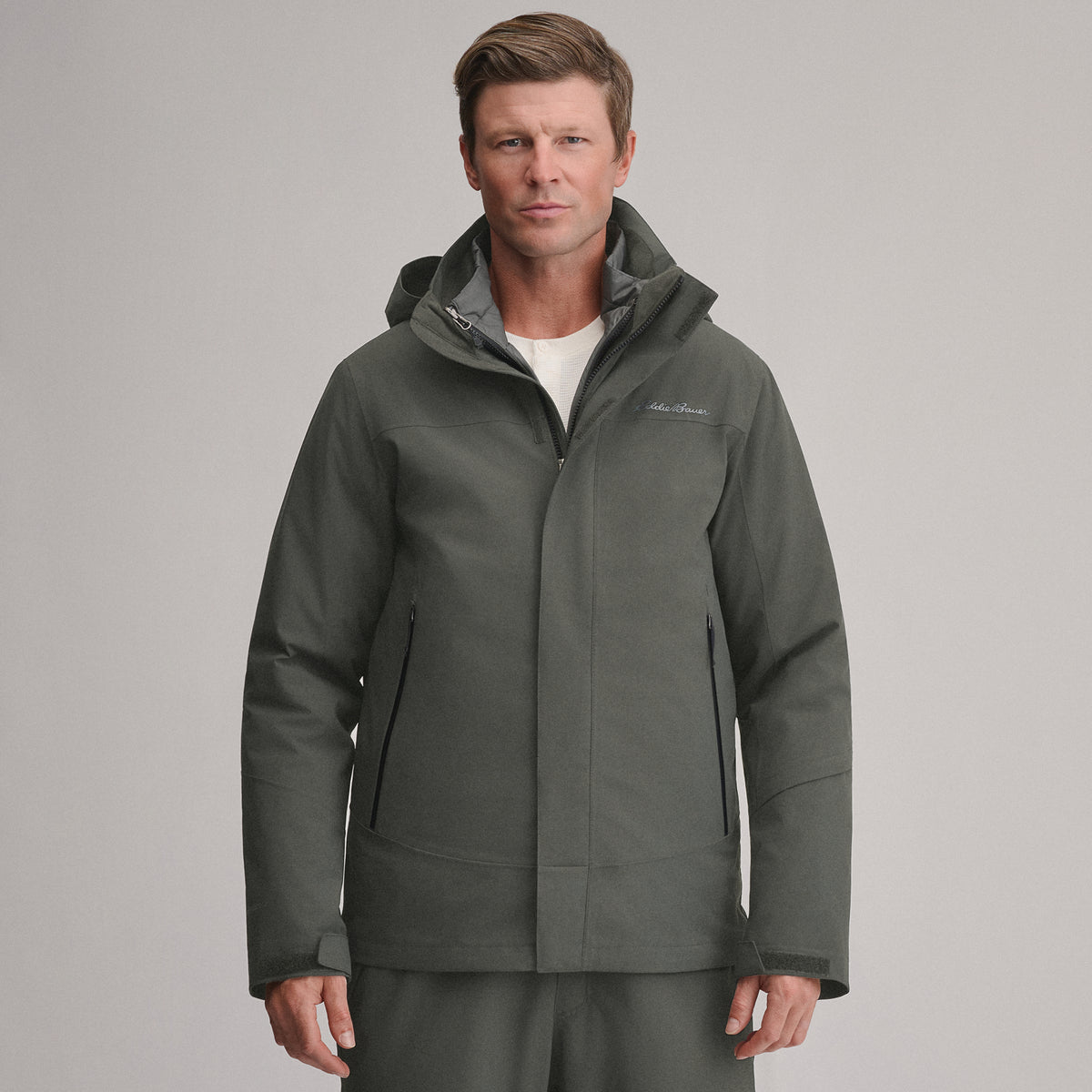 Men's Powder Search 2.0 3-In-1 Waterproof Down Ski Jacket-Carbon-1