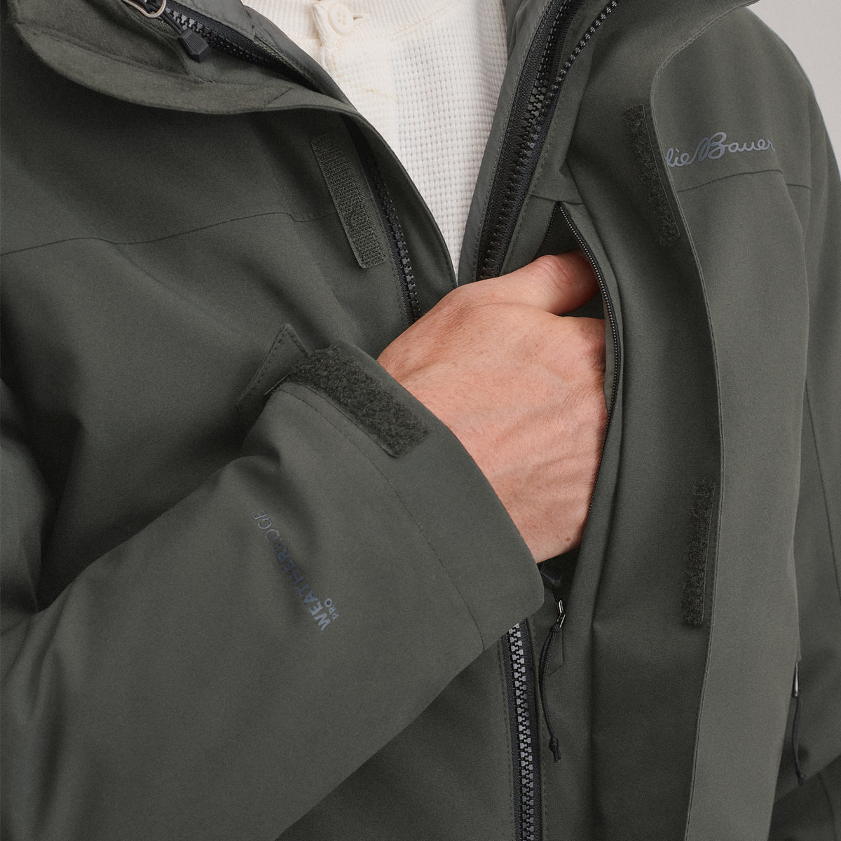 Men's Powder Search 2.0 3-In-1 Waterproof Down Ski Jacket-Carbon-3
