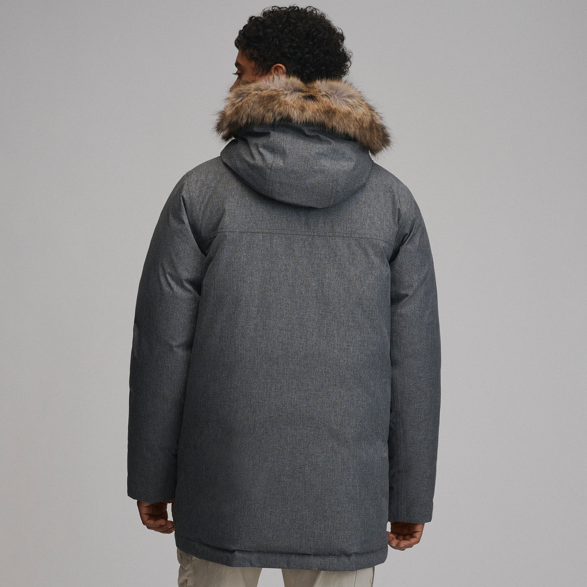 Men's Superior Down Waterproof Hooded Parka-Htr Gray-14