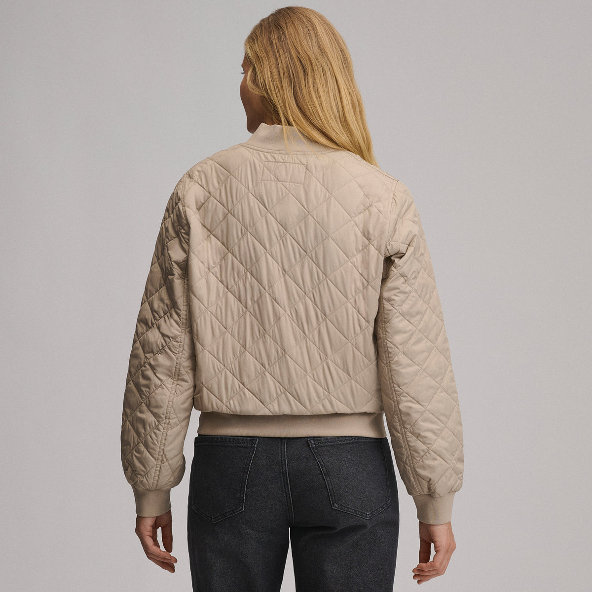 Quilted Bomber-Light Khaki-10