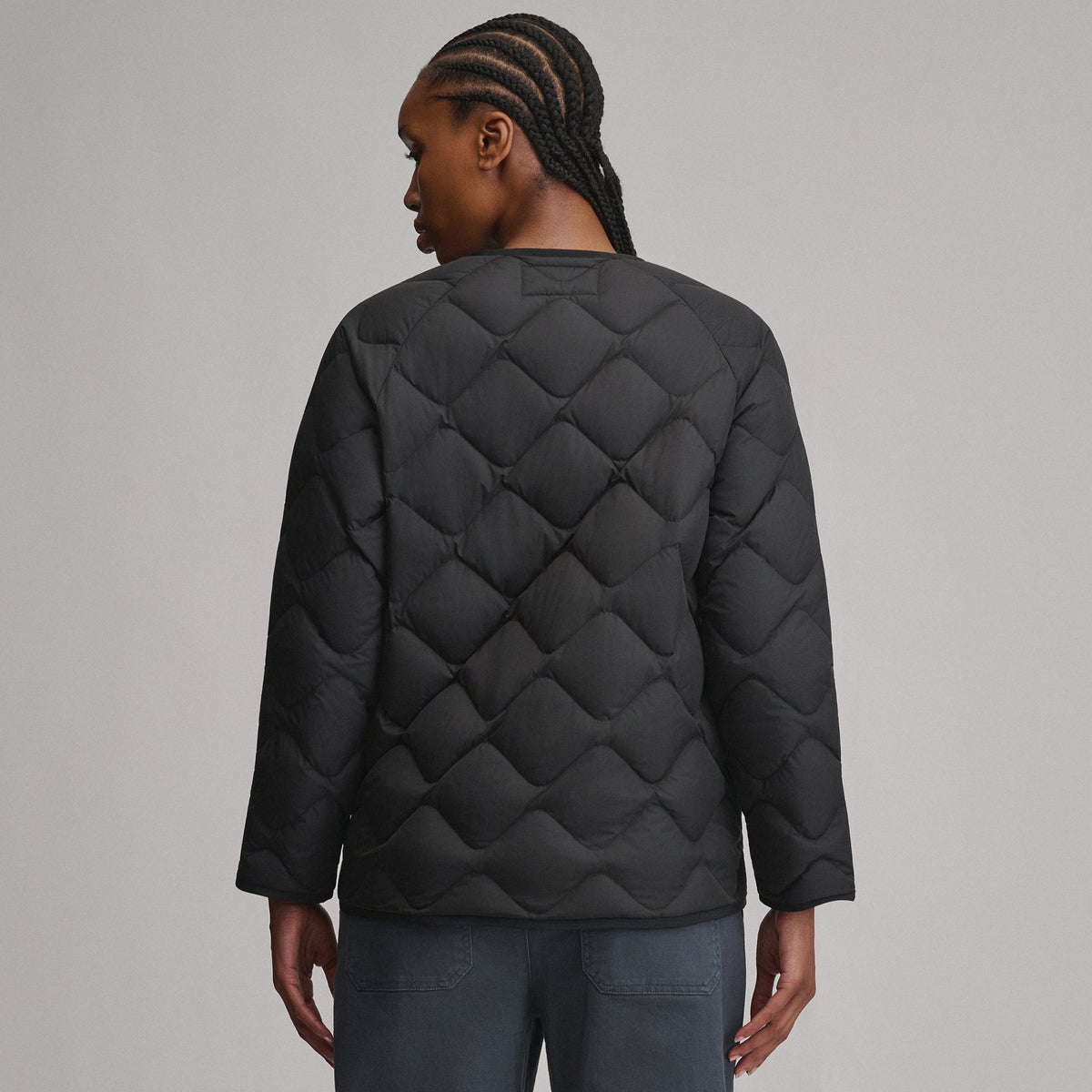 Women's Shaw Collarless Jacket-Black-2