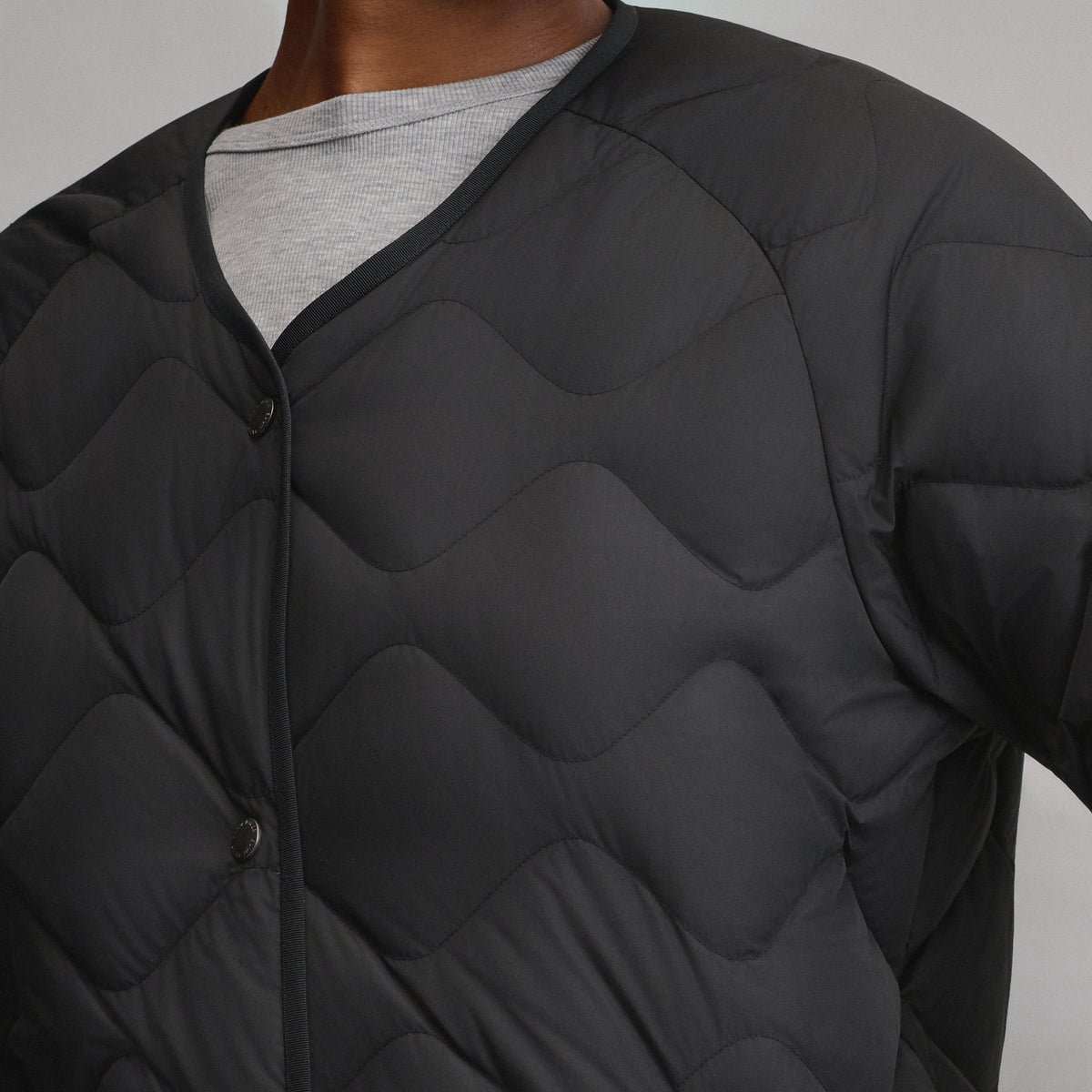 Women's Shaw Collarless Jacket-Black-3