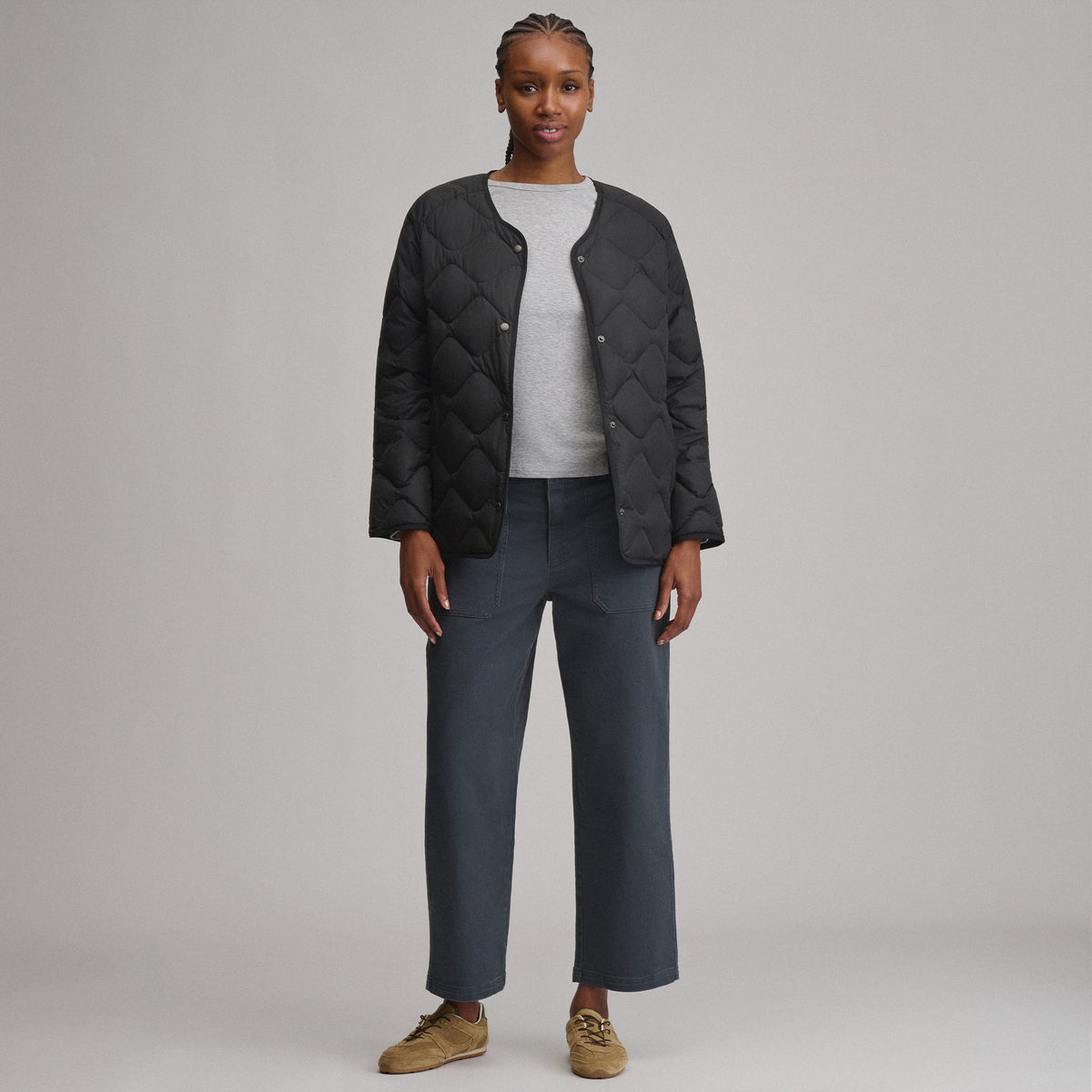 Women's Shaw Collarless Jacket-Black-4