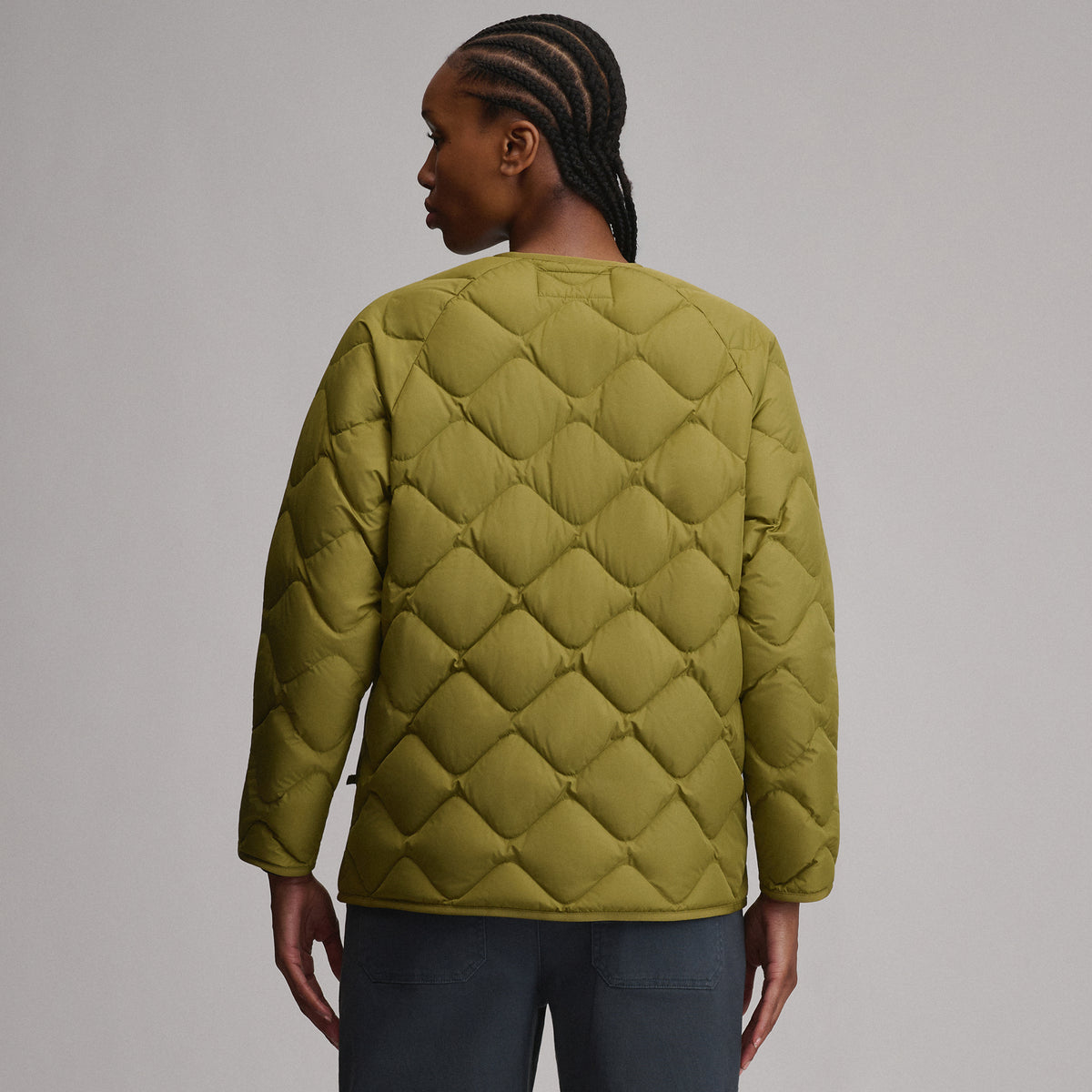 Women's Shaw Collarless Jacket-Seaweed-6