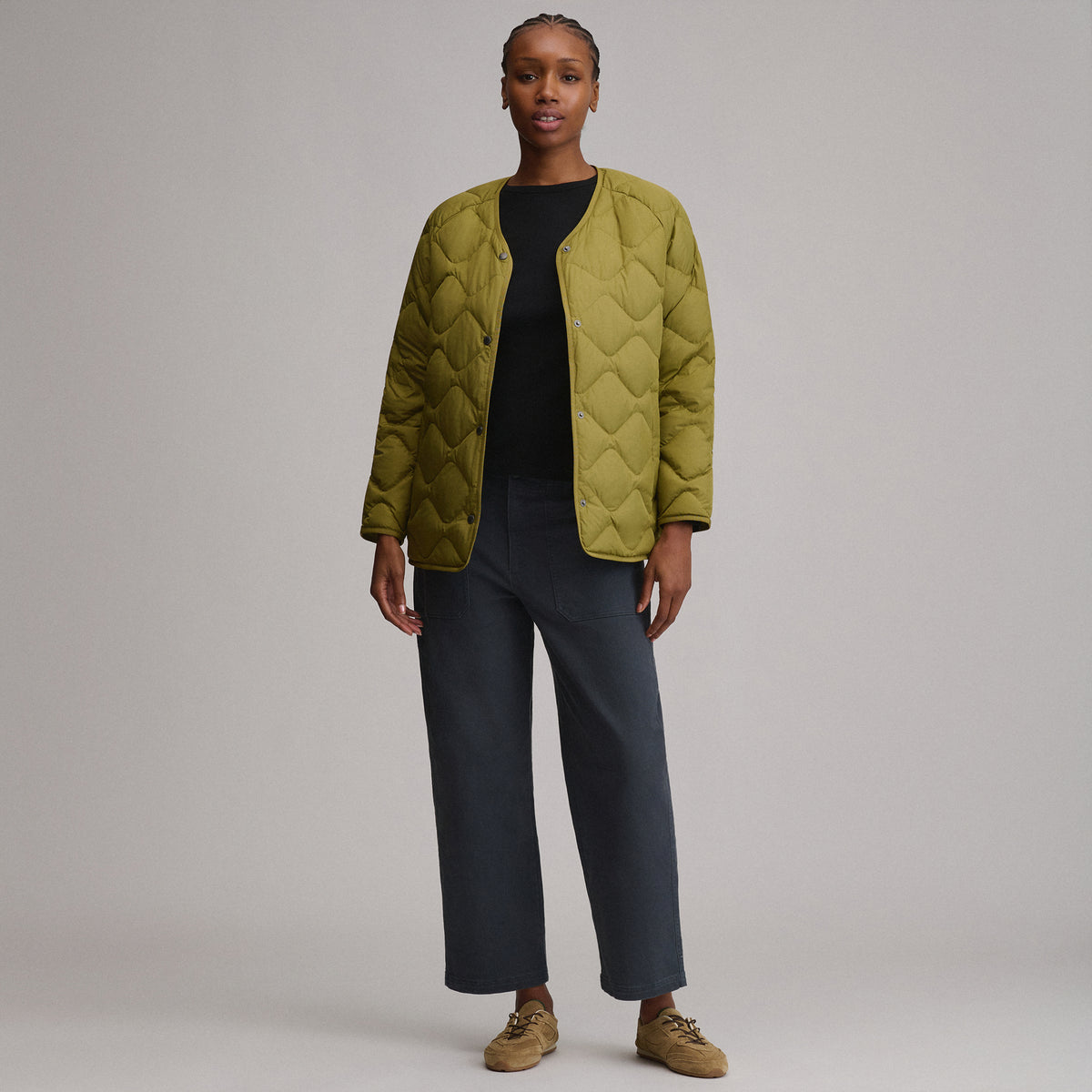 Women's Shaw Collarless Jacket-Seaweed-8