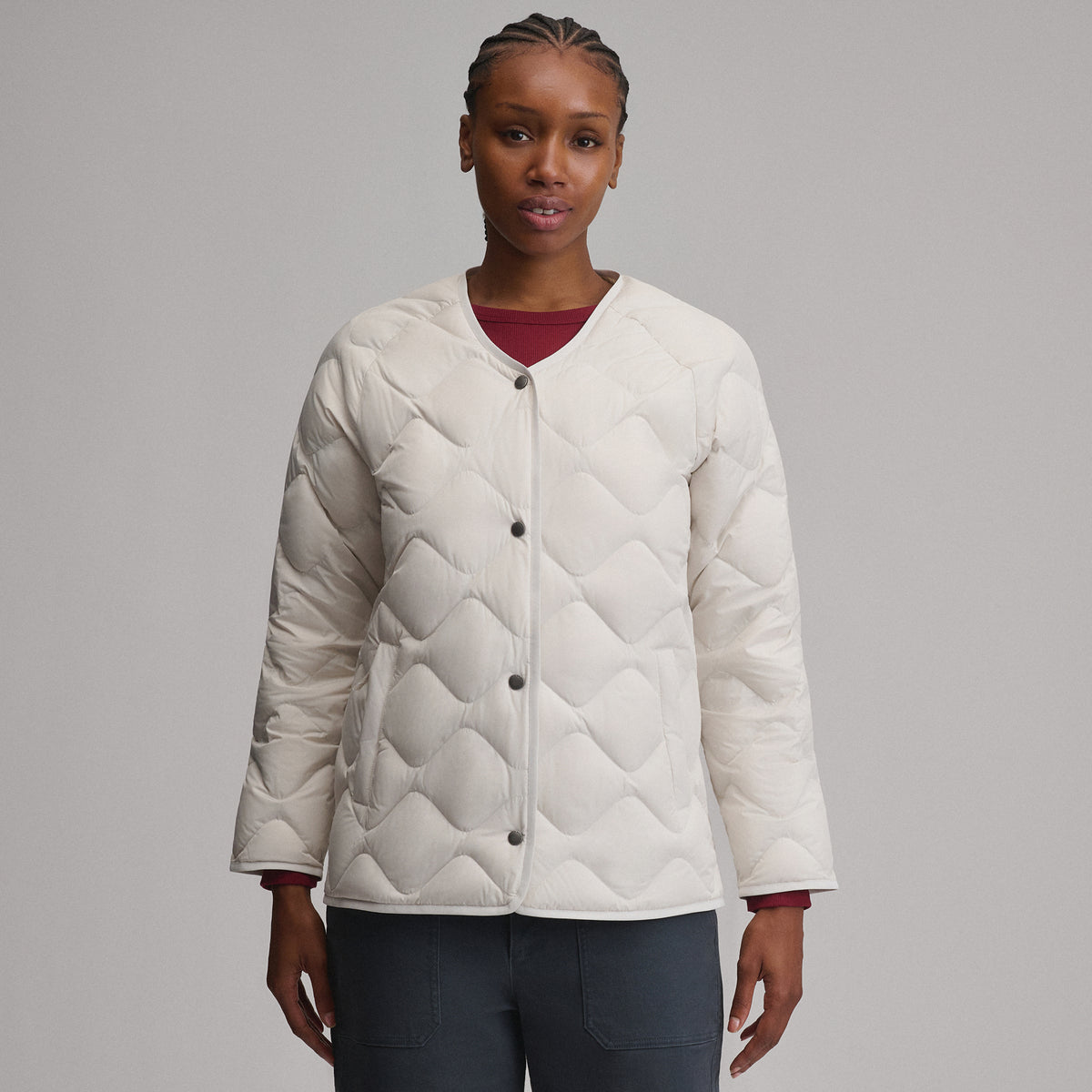 Women's Shaw Collarless Jacket-Vapour-9