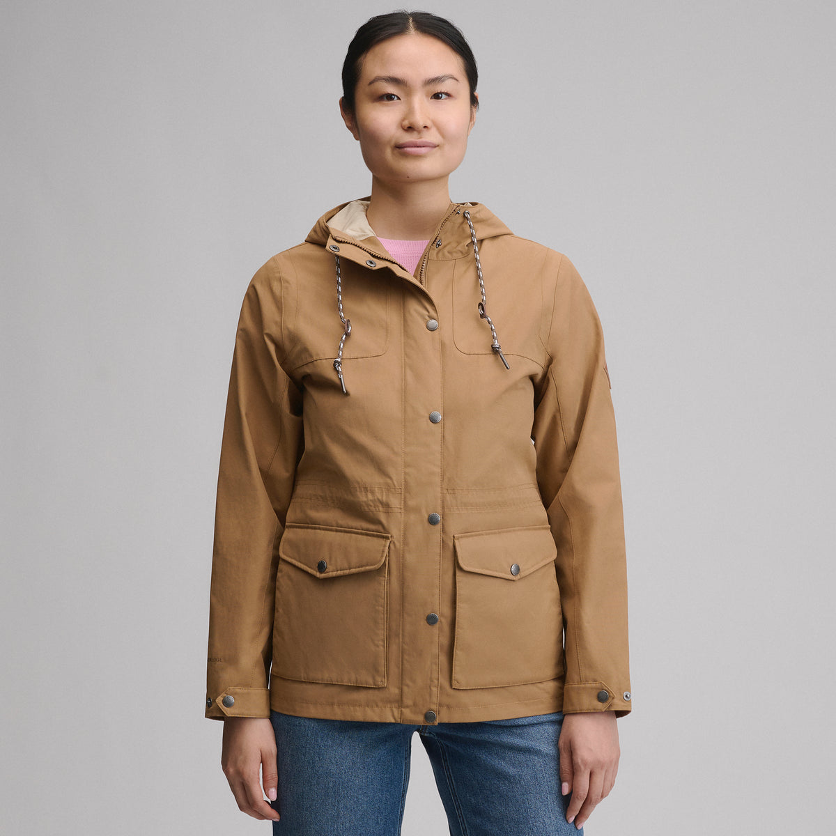 Women's Charly Waterproof Hooded Rain Jacket-Camel-1