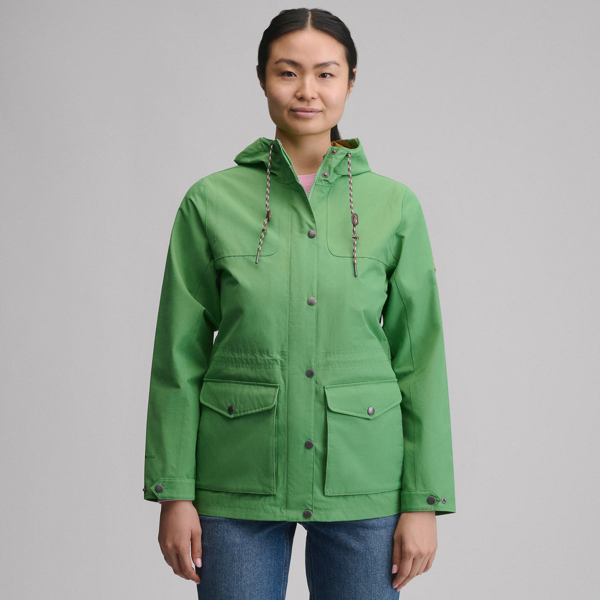 Women's Charly Waterproof Hooded Rain Jacket-Light Moss-5