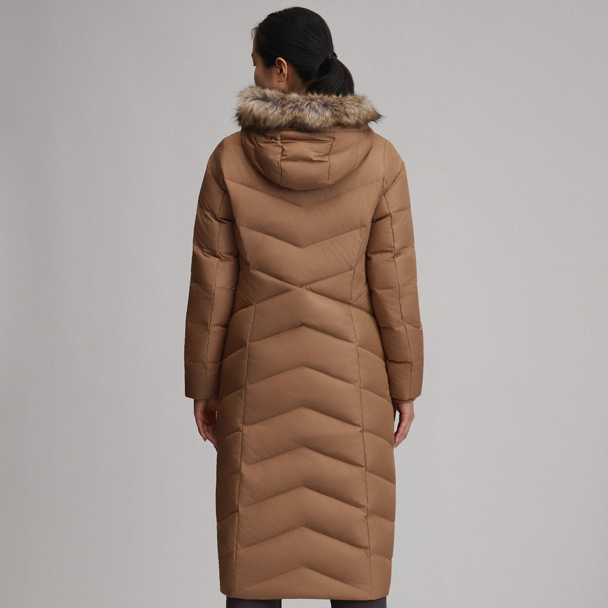 Women's Classic Down Duffle Jacket-Camel-12