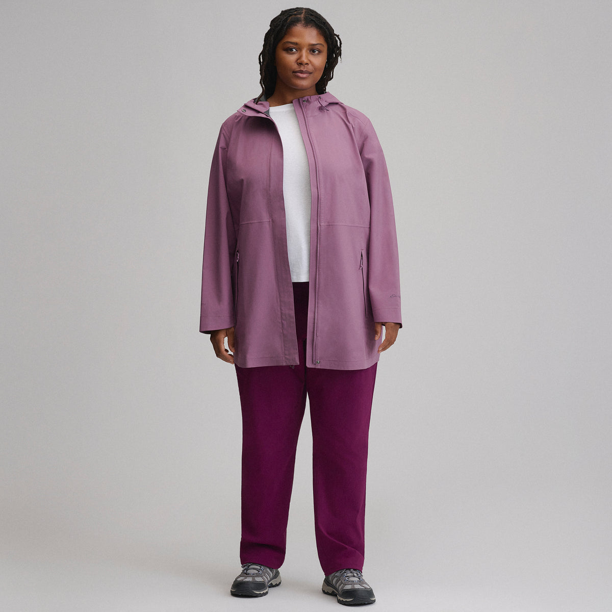 Women's Cloud Cap Waterproof Stretch Hooded Rain Parka-Deep Wisteria-31