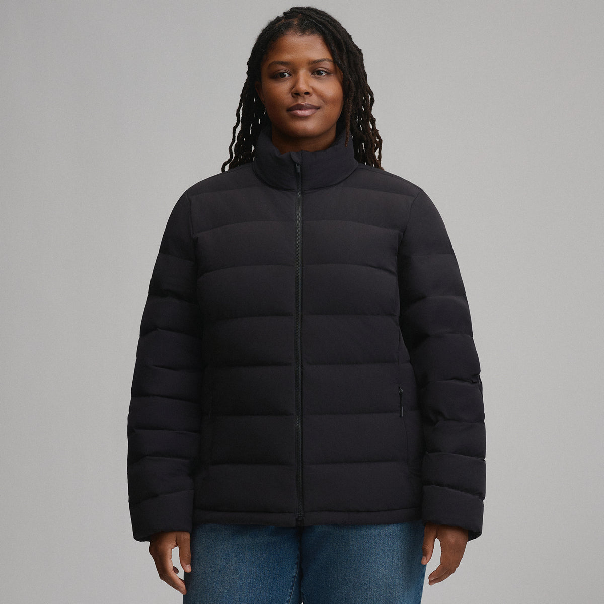 Women's EB Stretch Down Jacket-Black-1