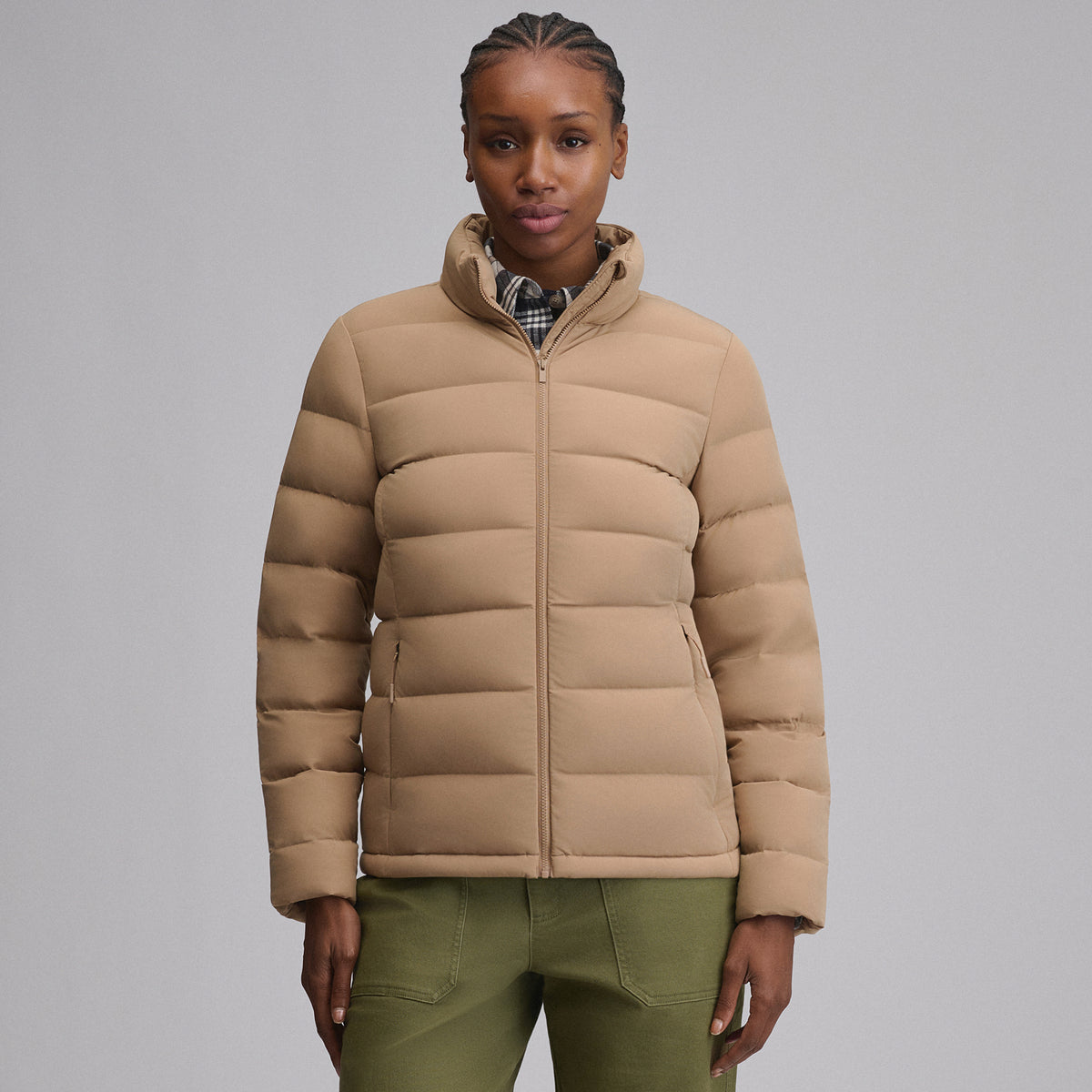 Women's EB Stretch Down Jacket-Camel-5