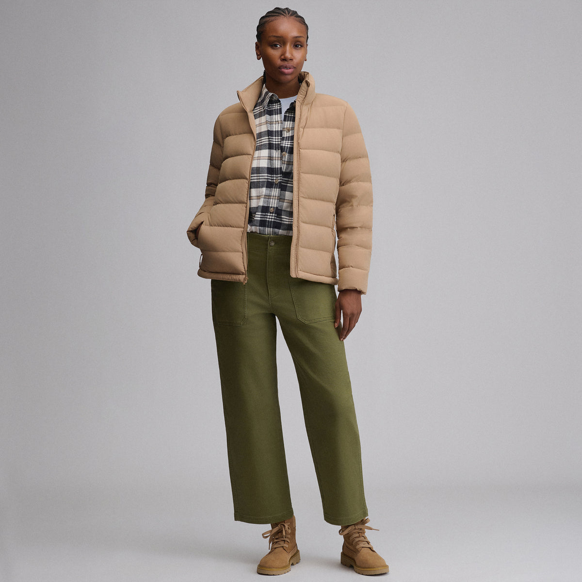 Women's EB Stretch Down Jacket-Camel-8