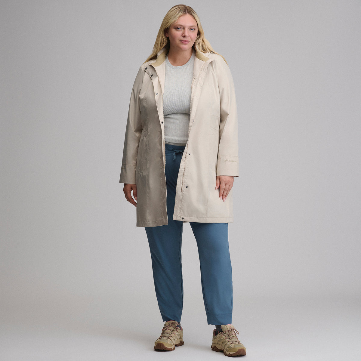 Women's Girl on the Go® Waterproof Trench Coat-Jute-11