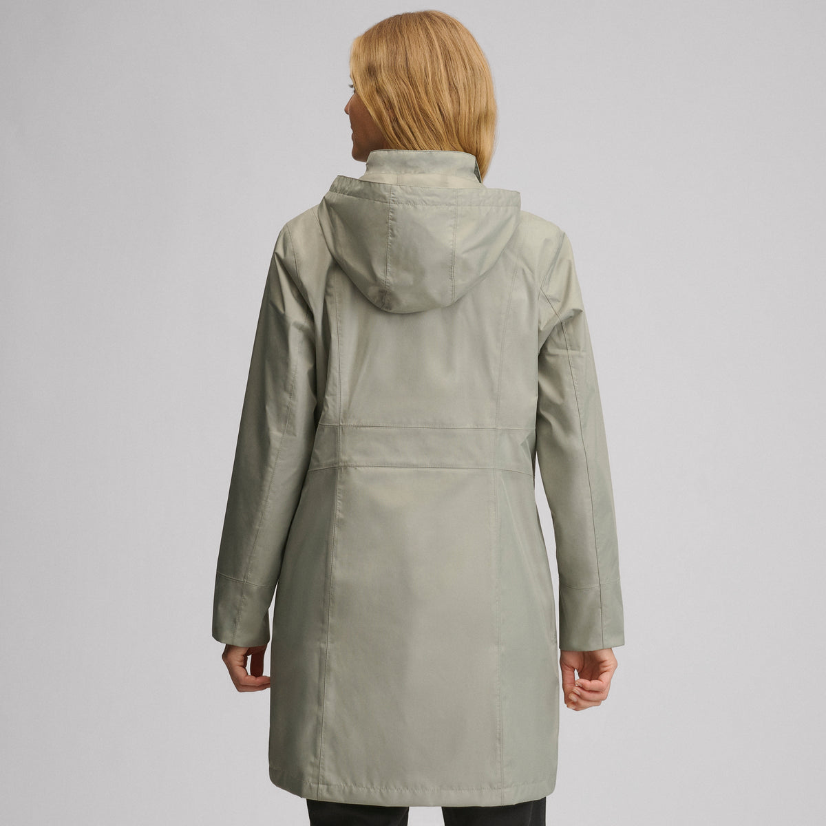 Women's Girl on the Go® Waterproof Trench Coat-Sage-12