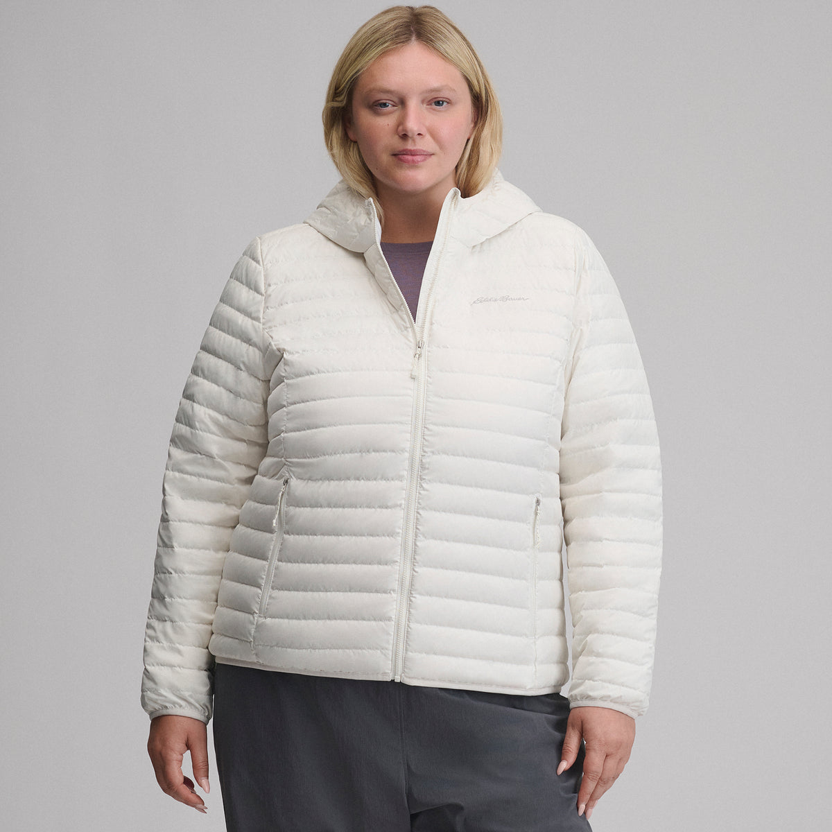 Women's Microlight Hooded Down Jacket-Shell-24
