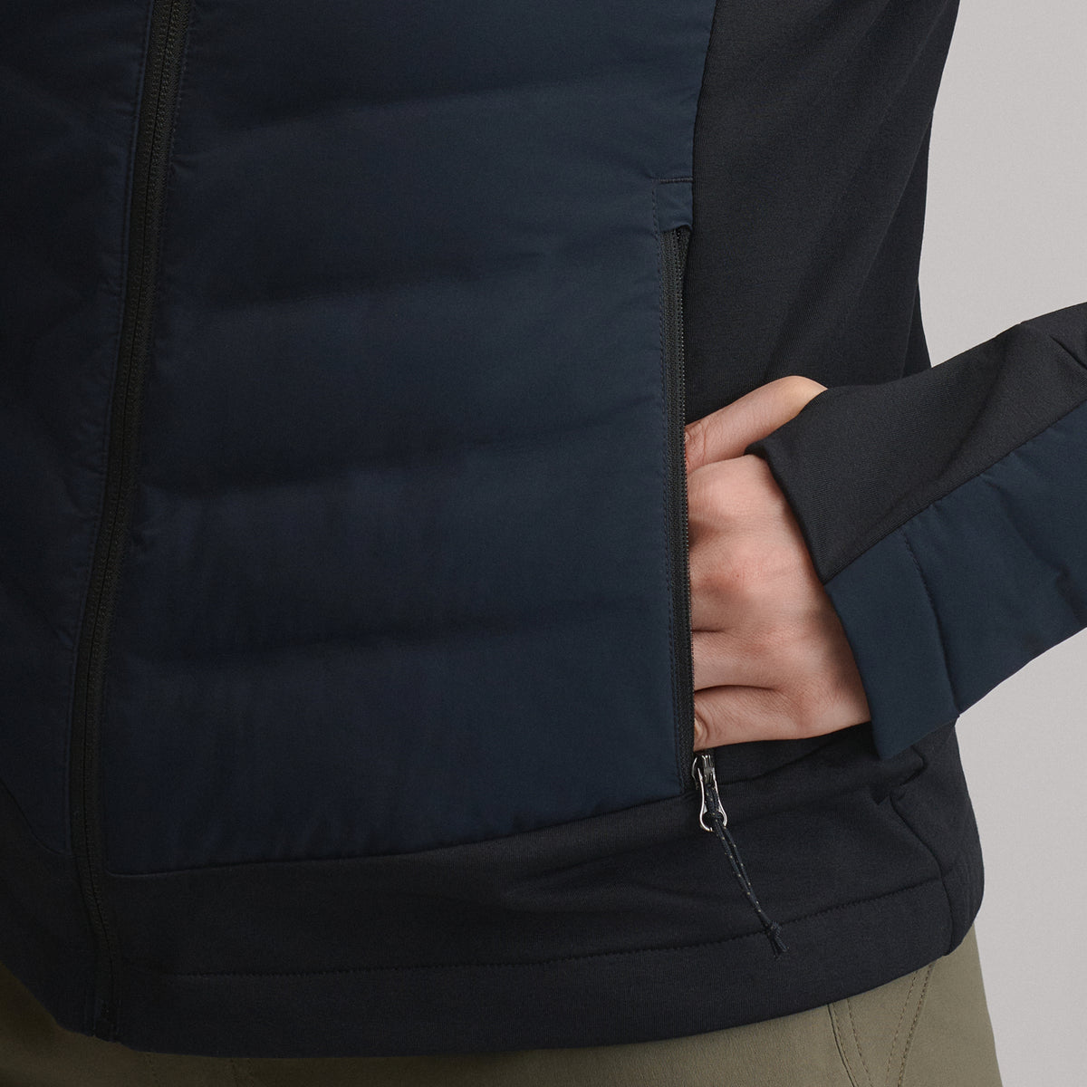 Women's Motionloft Hybrid Down Jacket-Black-6