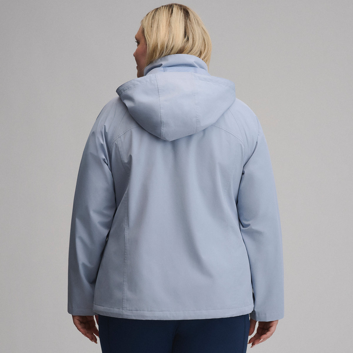 Women's Rainfoil® Waterproof Packable Hooded Rain Jacket-Smoke Blue-20