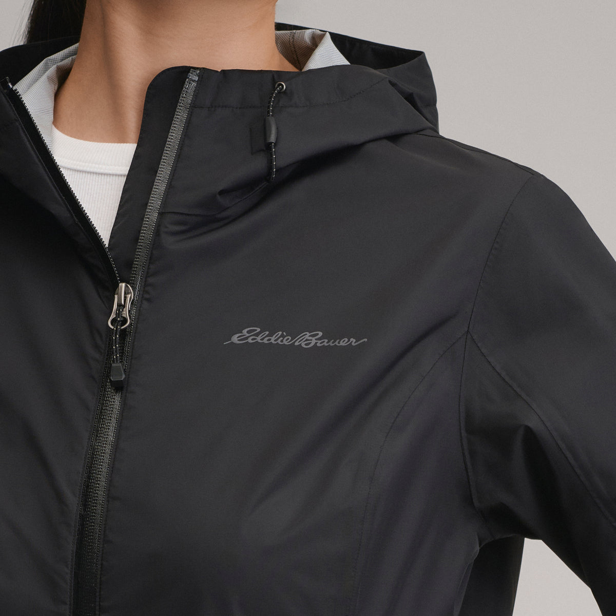 Women's RipPac® Pro Waterproof Hooded Rain Jacket-Black-12